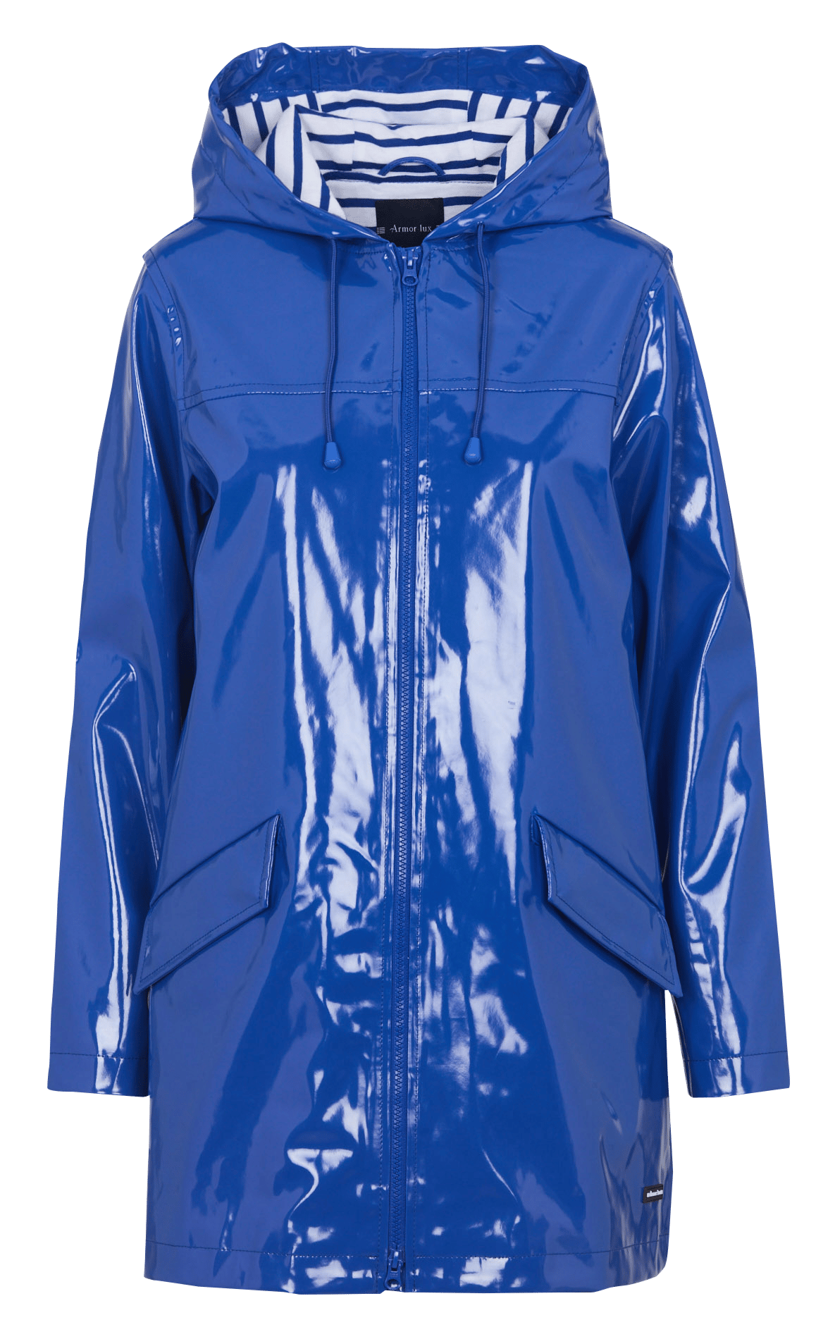 Parka cirée droite à capuche ARMOR-LUX Bleu