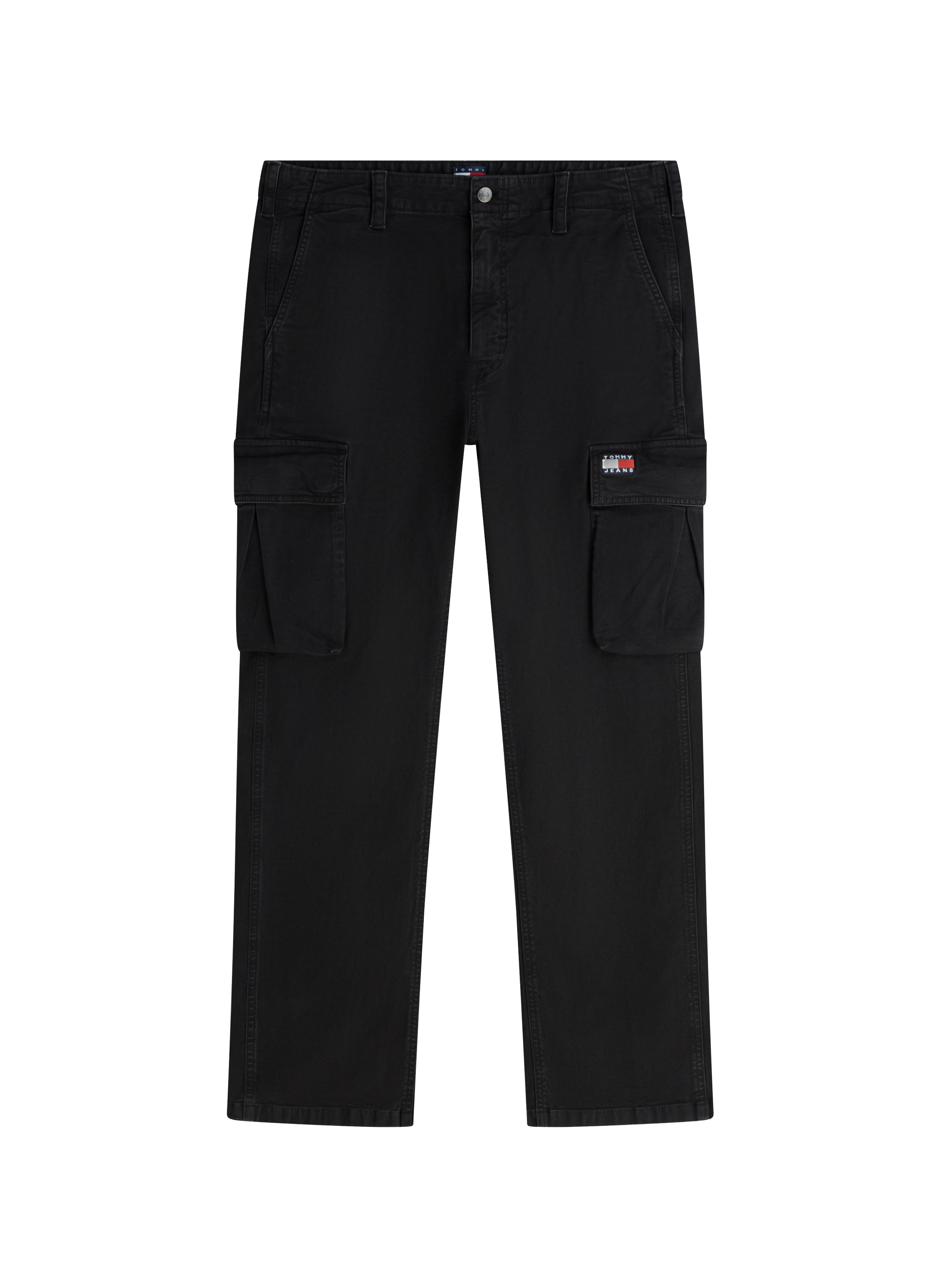 Straight cargo pants in mixed cotton TOMMY HILFIGER Black