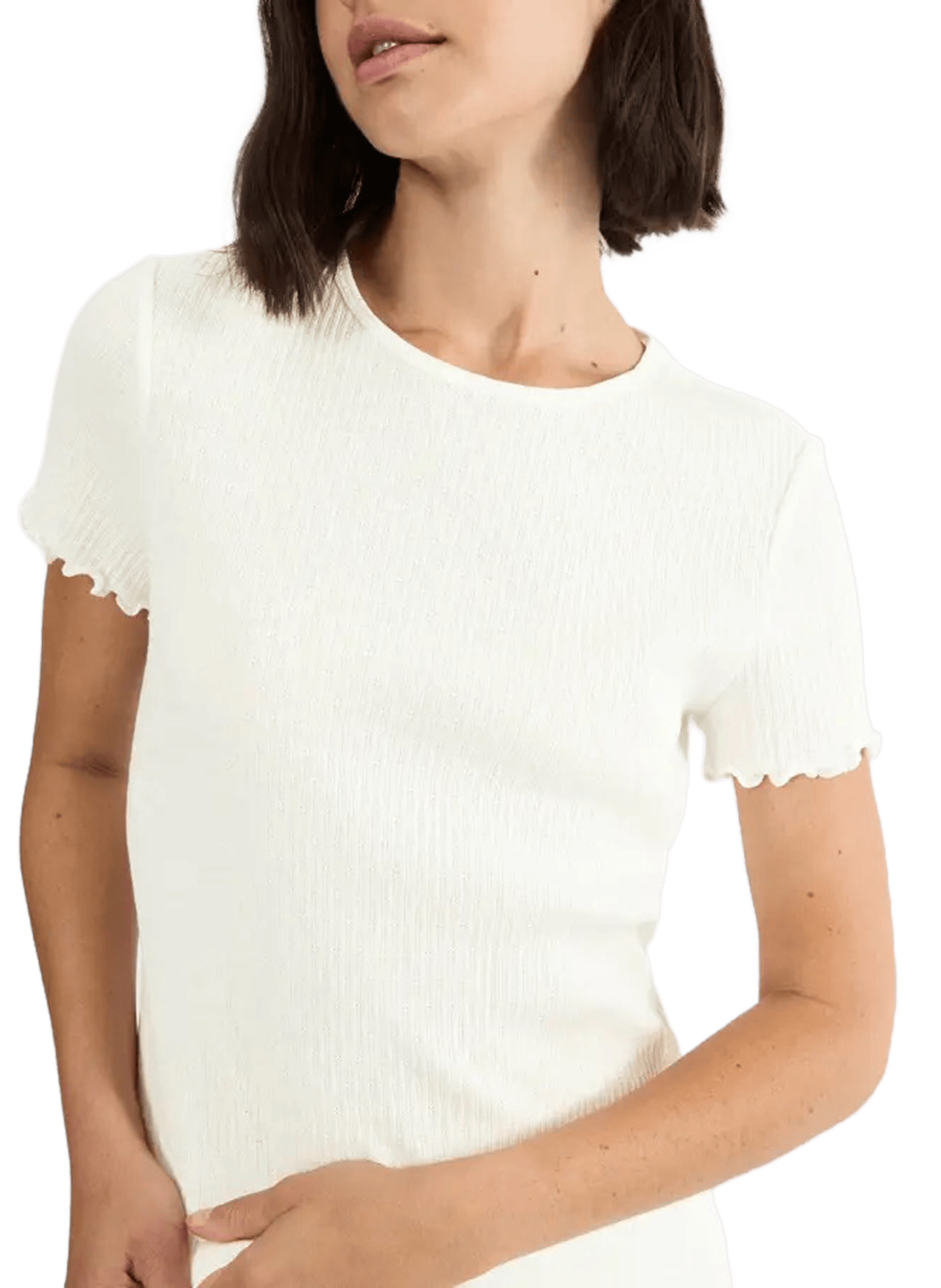 T-shirt côtelé Mix&Match en coton mélangé TRIUMPH Blanc