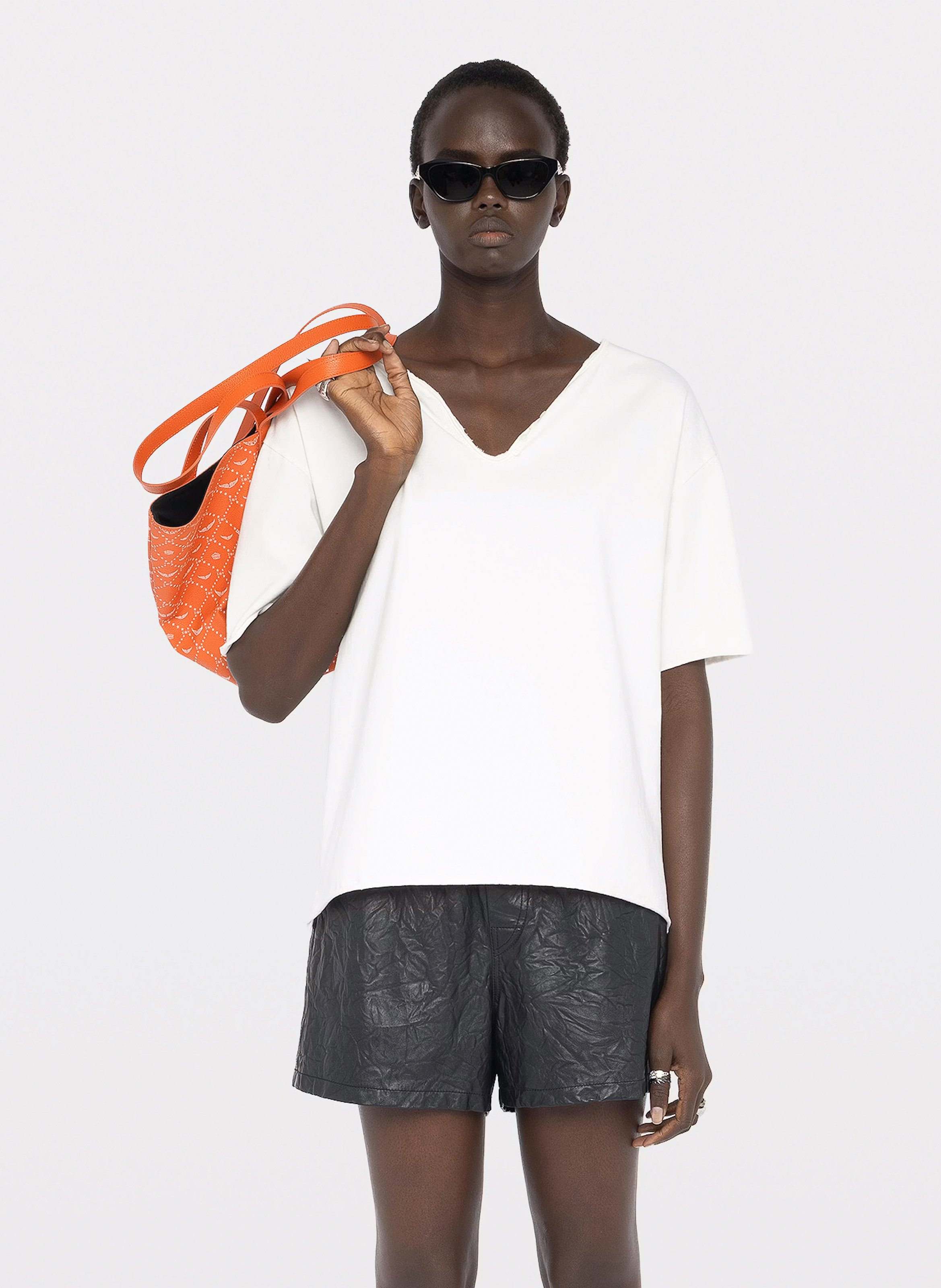 Tee-shirt col v en coton meg ZADIG&VOLTAIRE Blanc