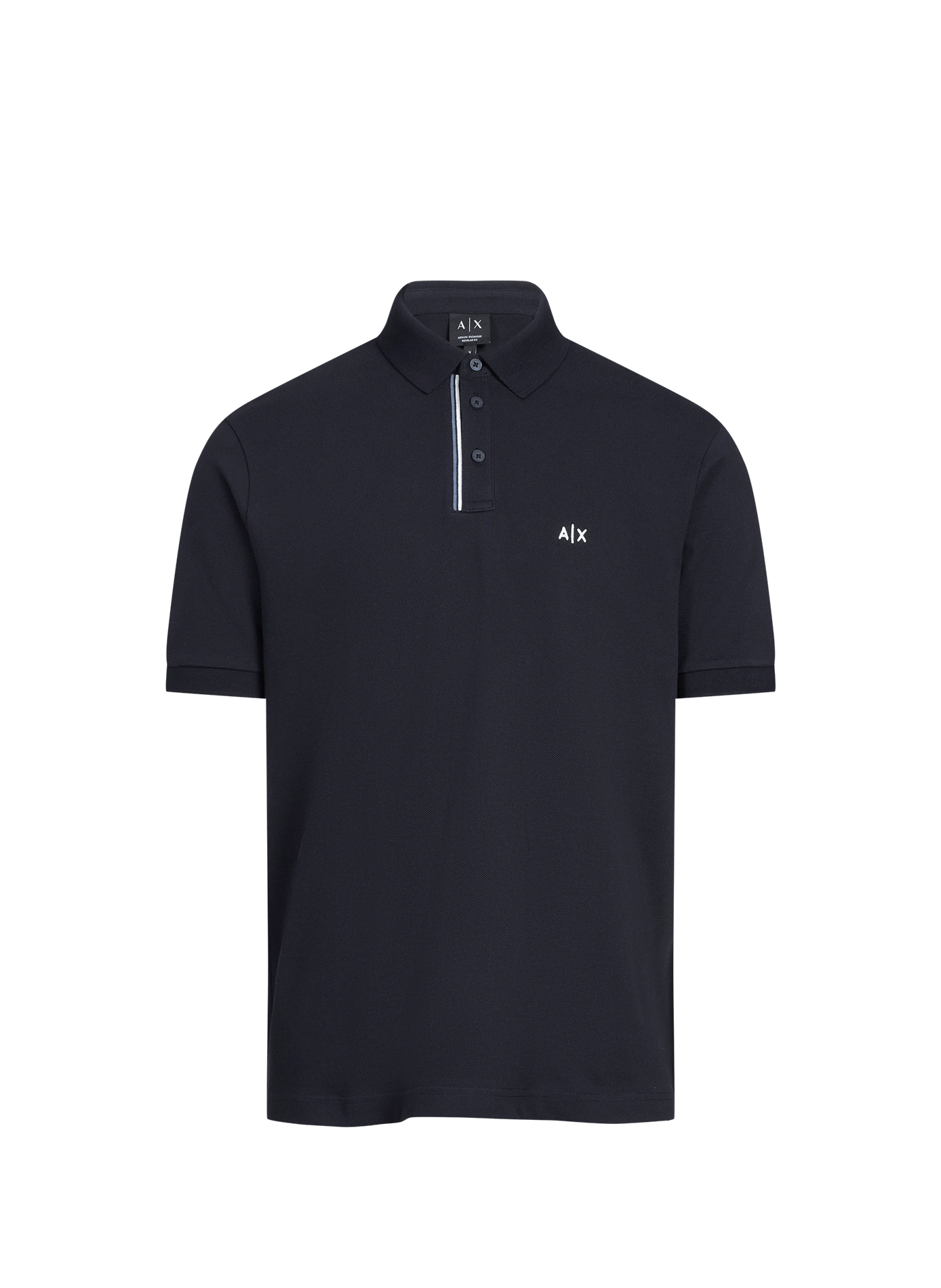 Polo logo a maniche corte in cotone ARMANI EXCHANGE Blu
