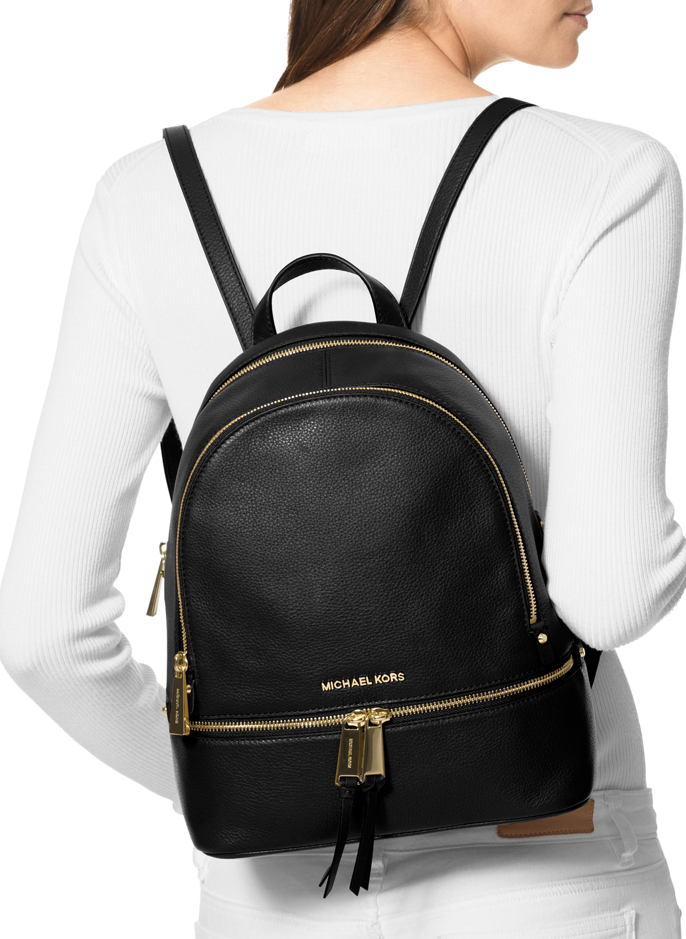 Sac à dos Rhea en cuir MICHAEL KORS Noir