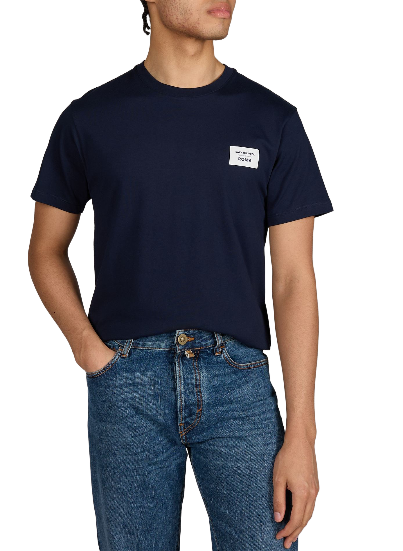 Tee-shirt col rond en coton SAVE THE DUCK Bleu