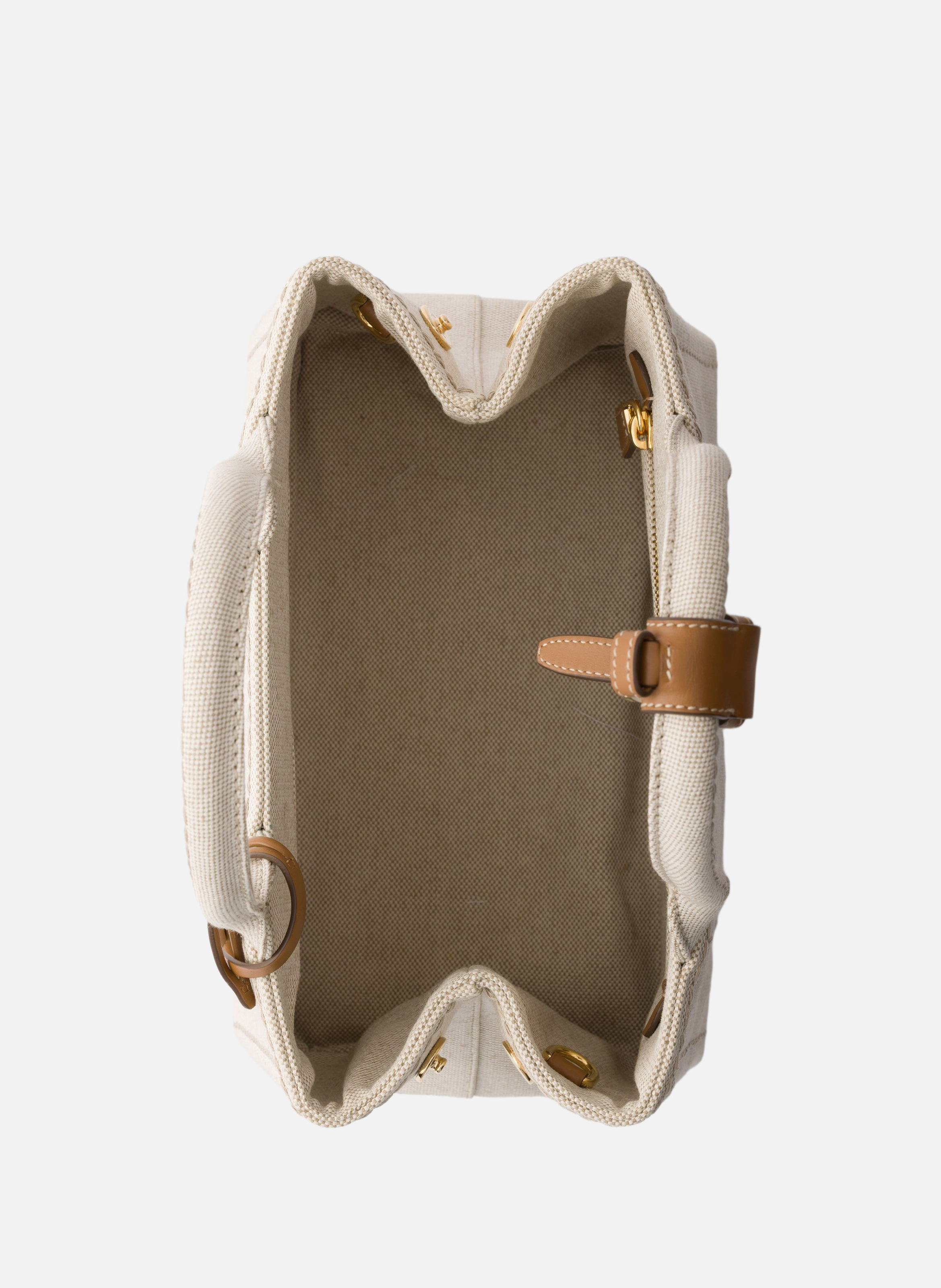 Petit sac prada jardinière en toile de coton PRADA Beige