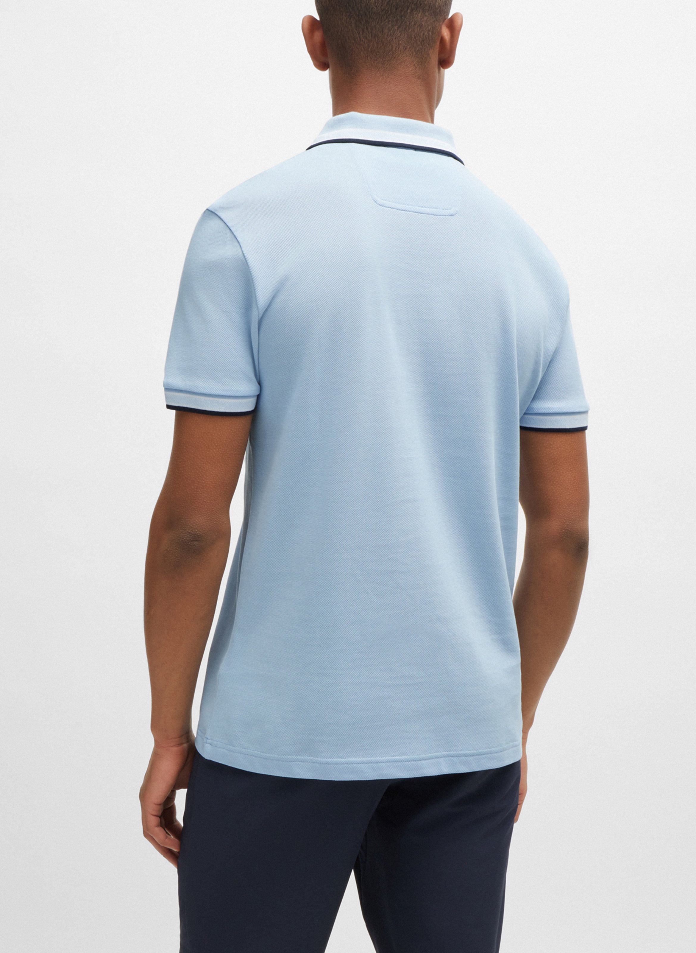Polo regular fit en coton BOSS Bleu