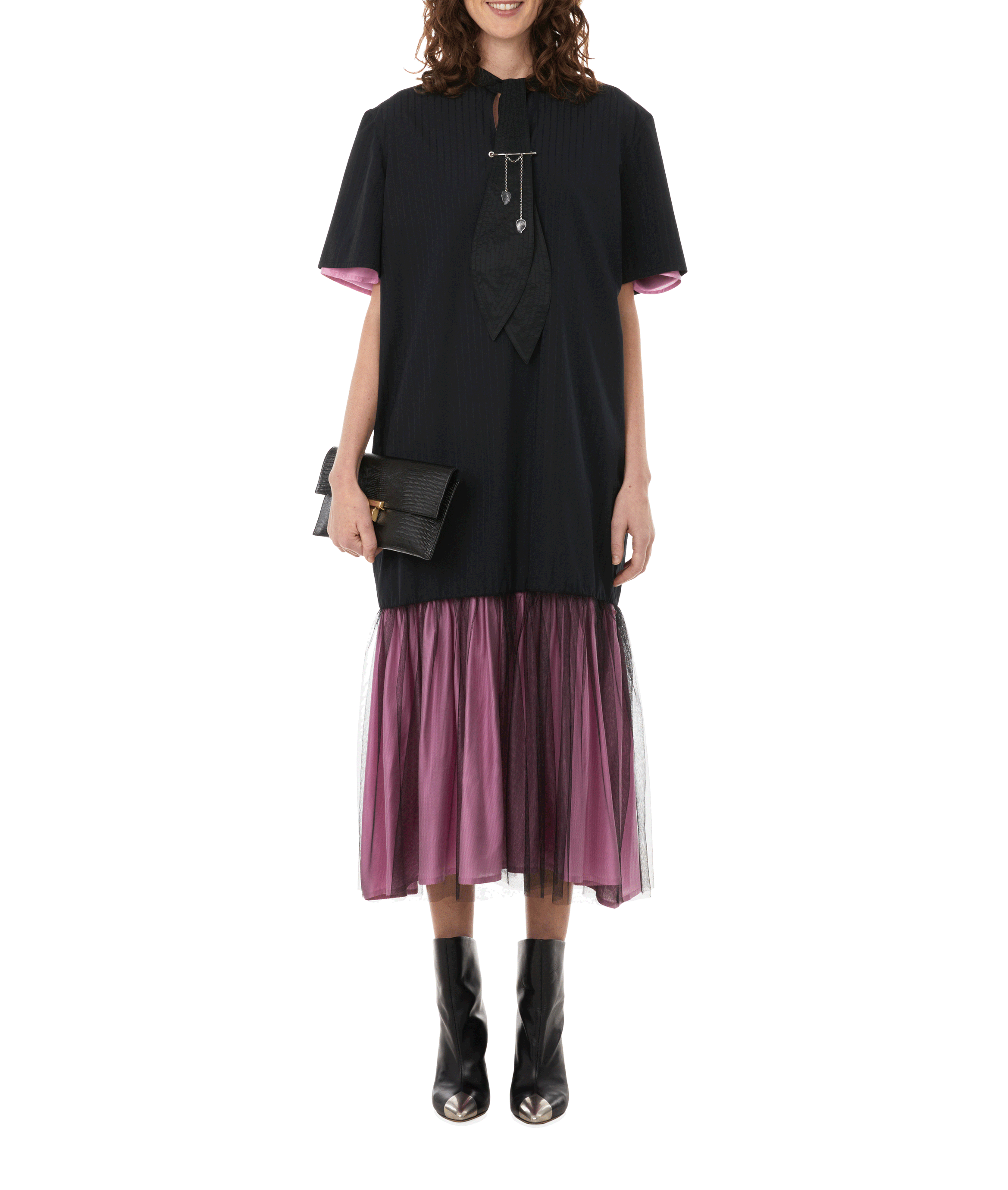 Reversible cotton dress Black