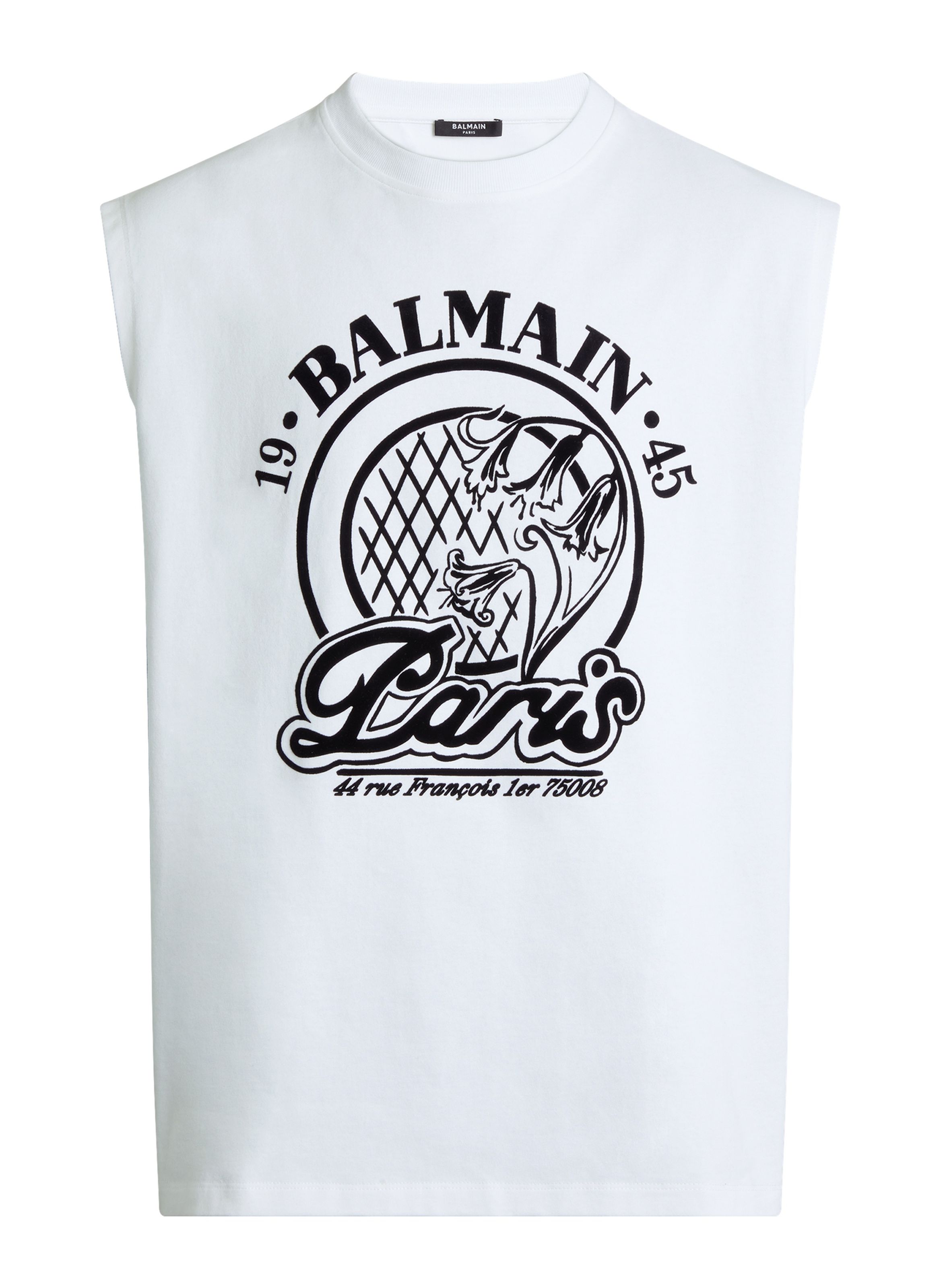 Débardeur balmain quilted floqué BALMAIN Blanc