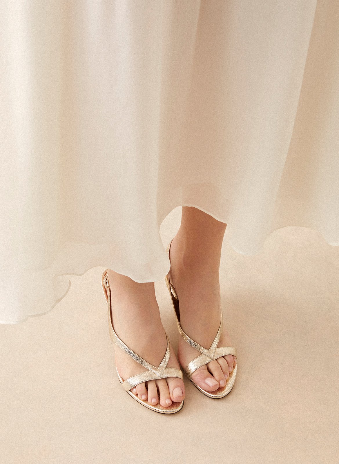 Sandales à talon en cuir métallisé n°798 RIVECOUR Argent