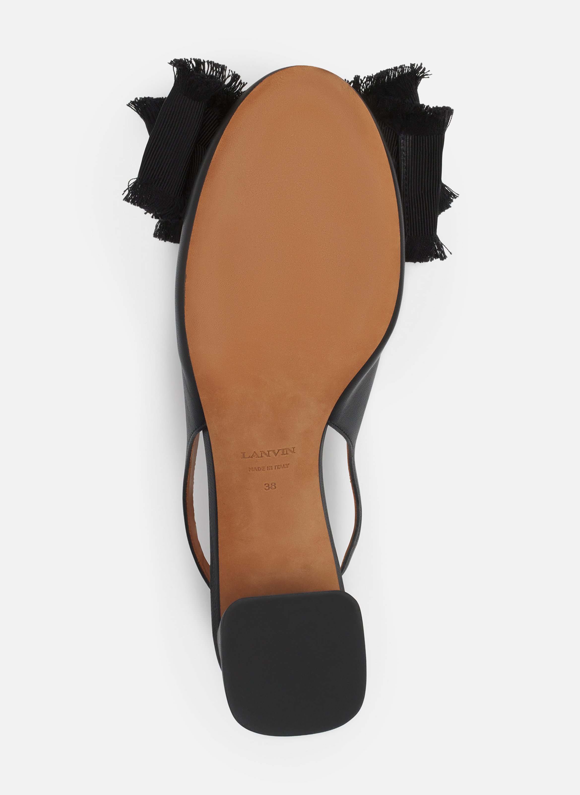 Slingback à talons ballerine en cuir LANVIN Noir