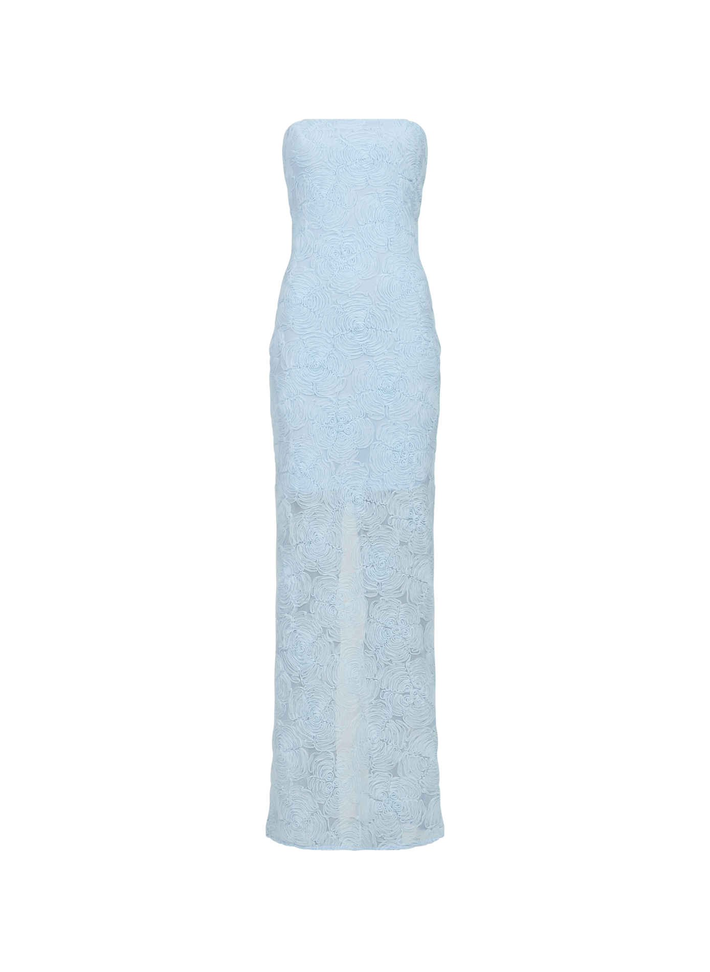 Vestido largo de tul con detalle floral ROTATE Azul