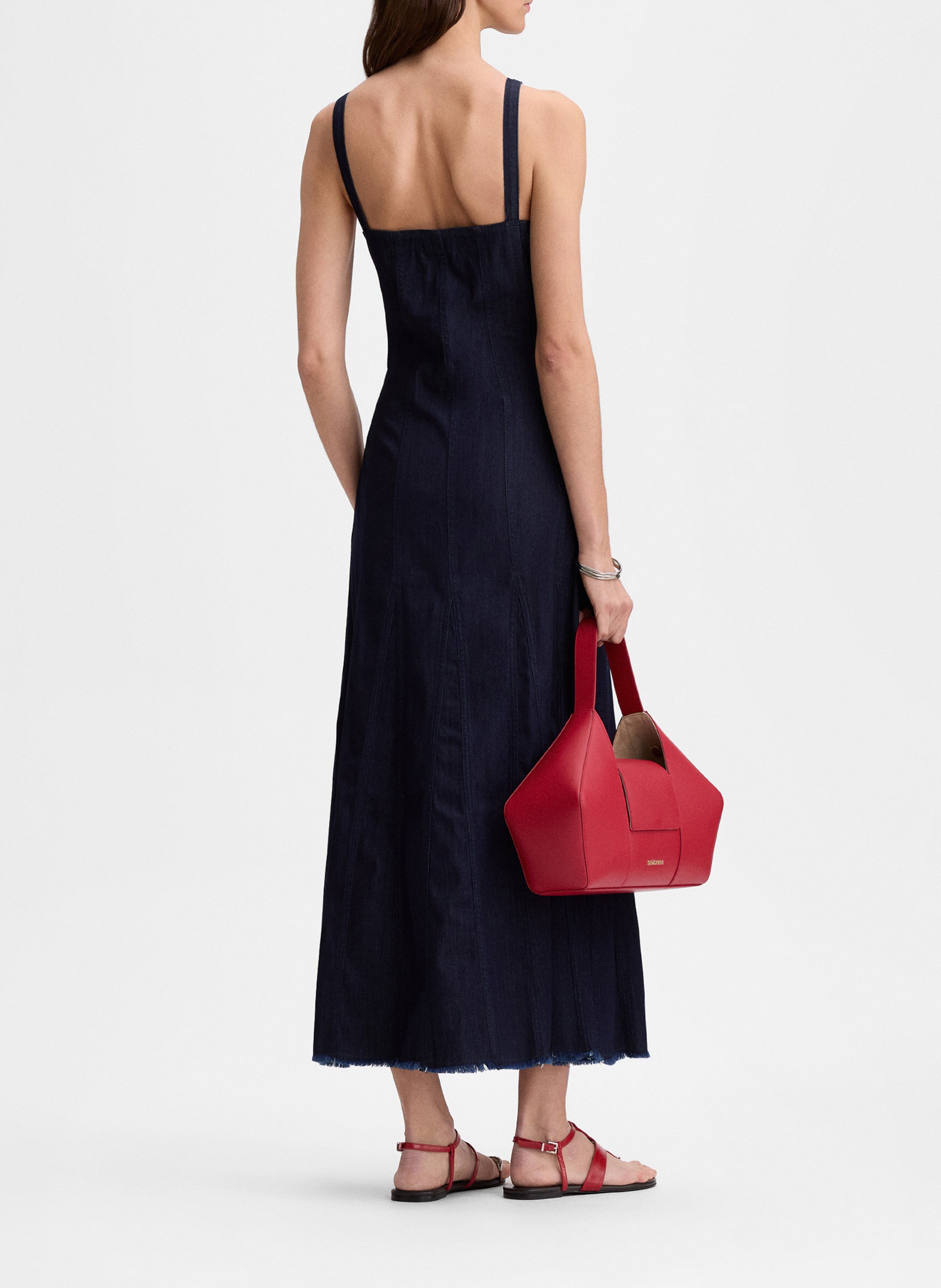 Robe midi en coton silver SIMORRA Bleu