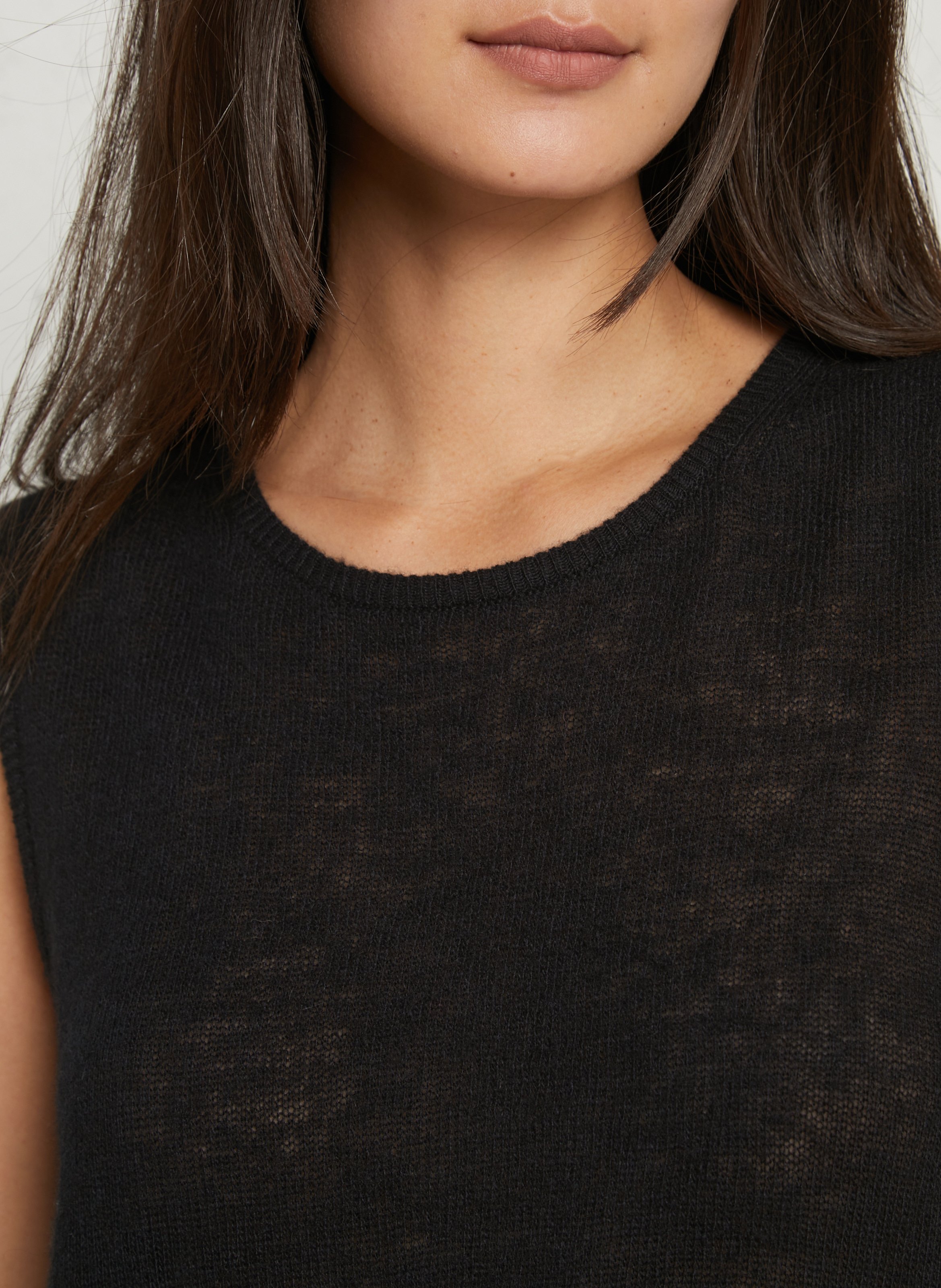 Pull sans manches en laine mélangée dumy AMERICAN VINTAGE Noir