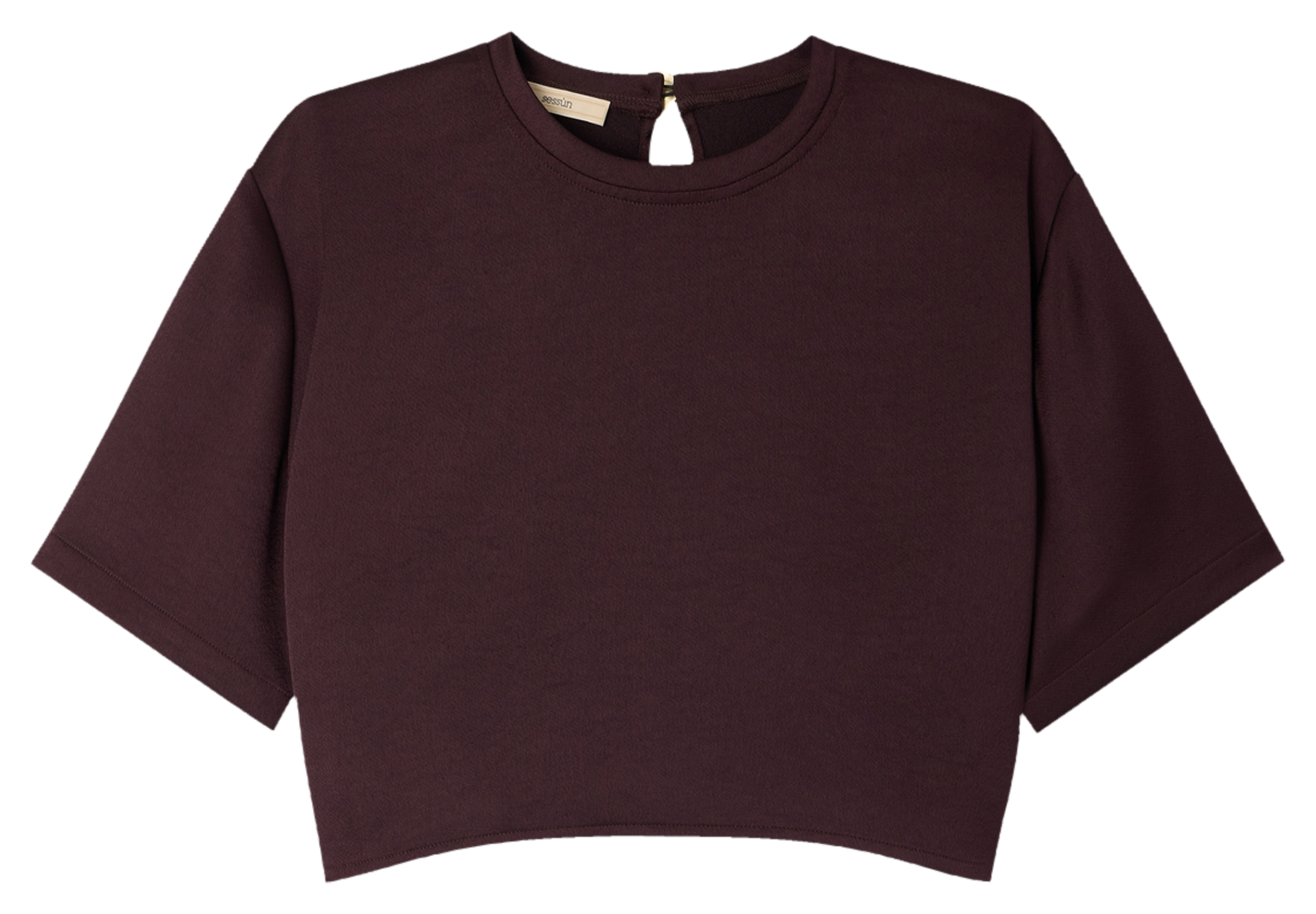Top droit col rond mocambo SESSUN Marron