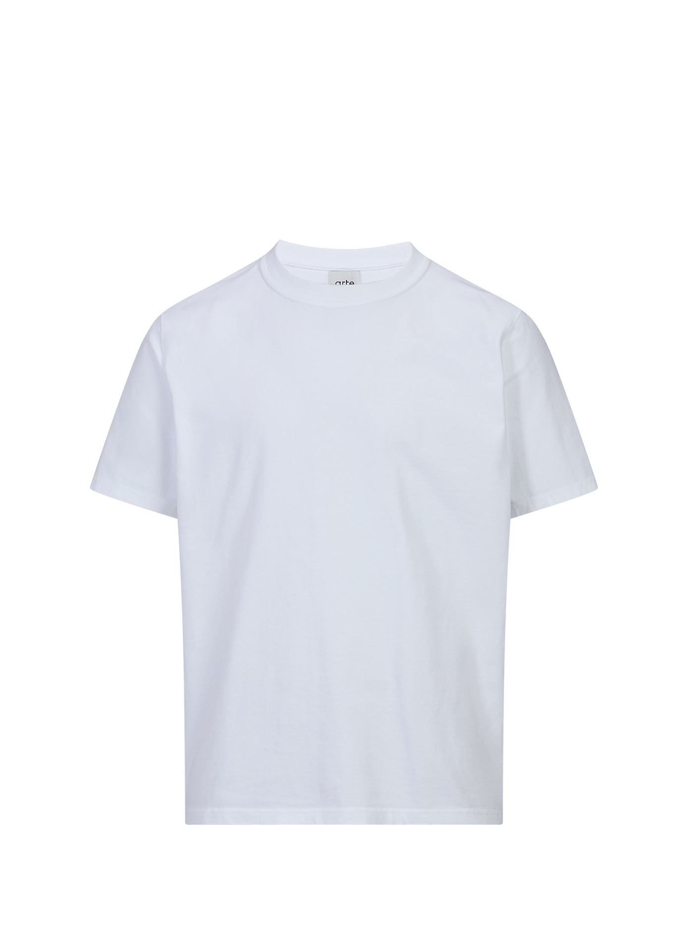 T-shirt droit col rond sérigraphié en coton  White