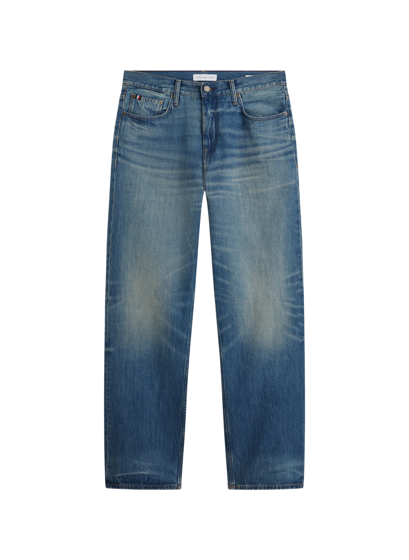 Gerade geschnittene blaue Jeans aus Baumwolle TOMMY HILFIGER Blau