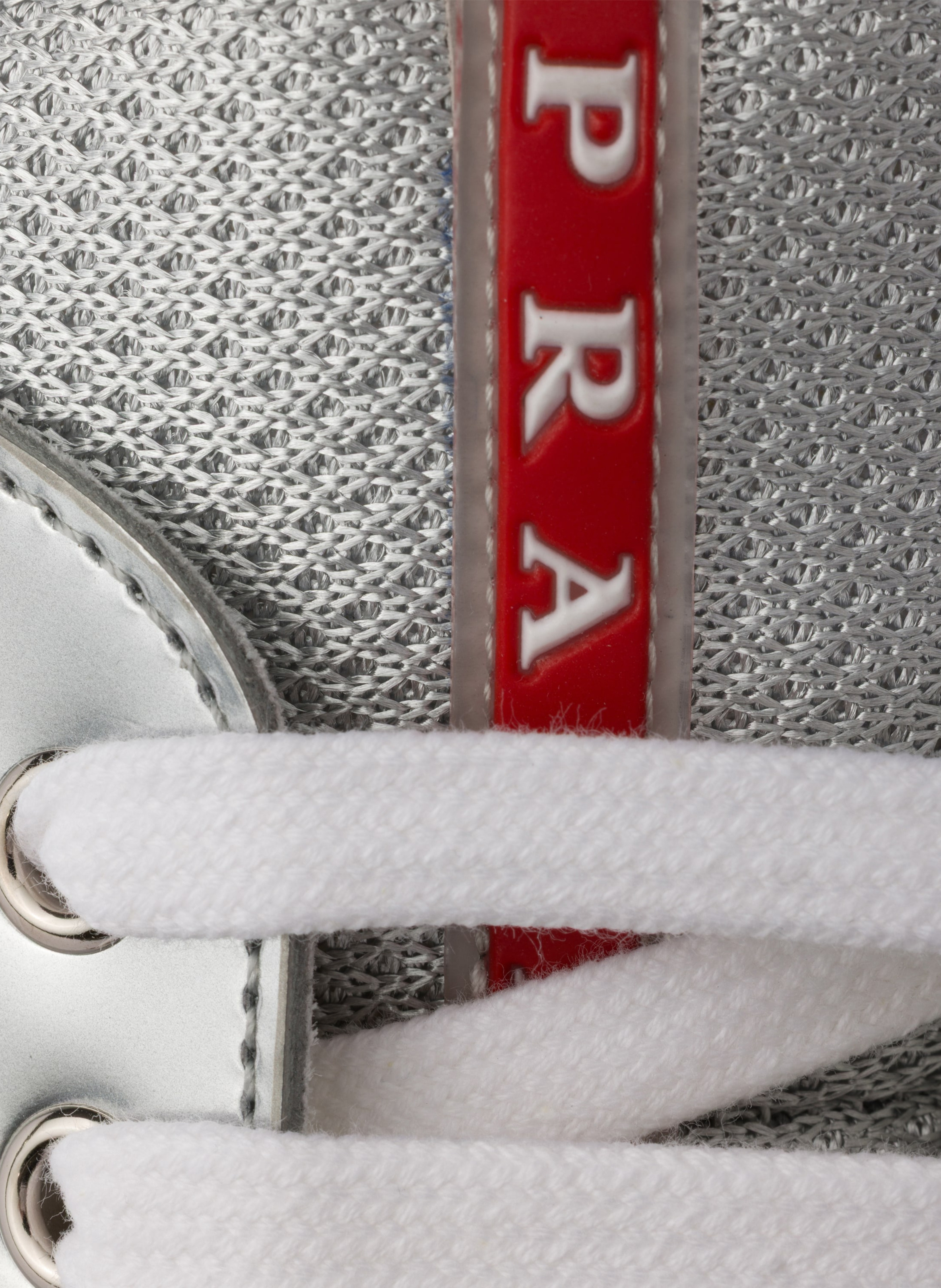 Baskets prada america’s cup en cuir métallisé et t PRADA Argent