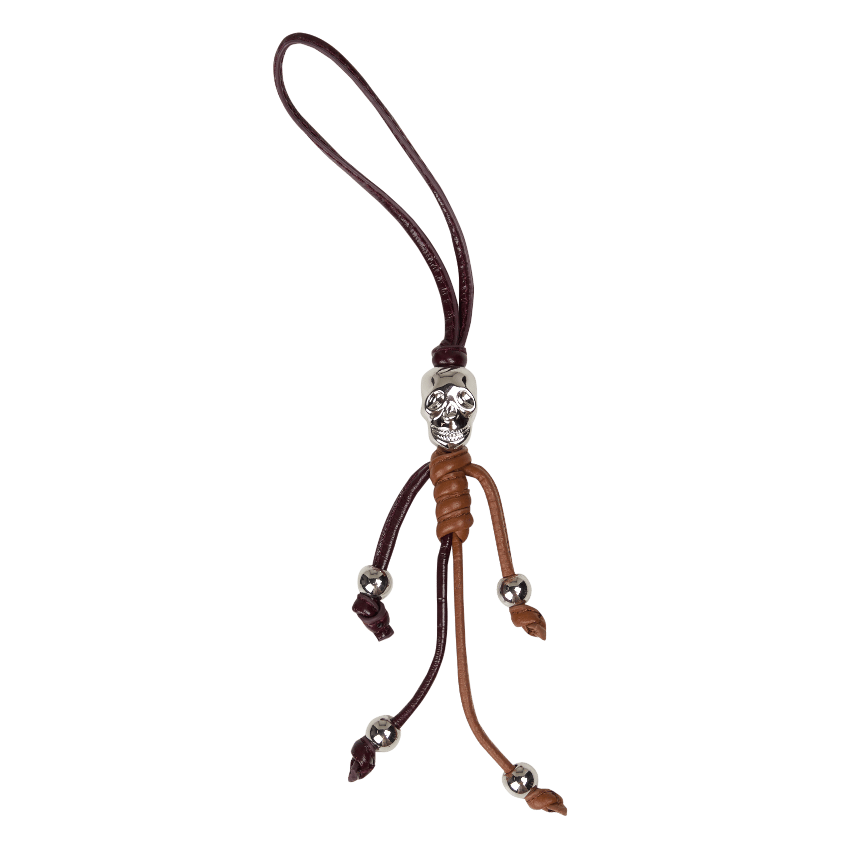 Schlüsselanhänger Skelett aus Leder Skull Keyring ZADIG&VOLTAIRE Violett