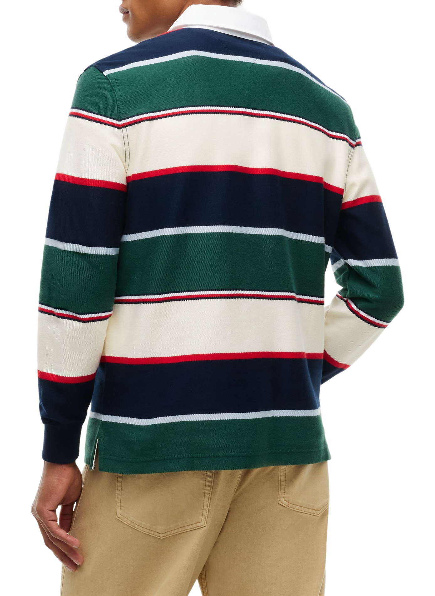 Rechte polo met strepen van katoen TOMMY HILFIGER Groen