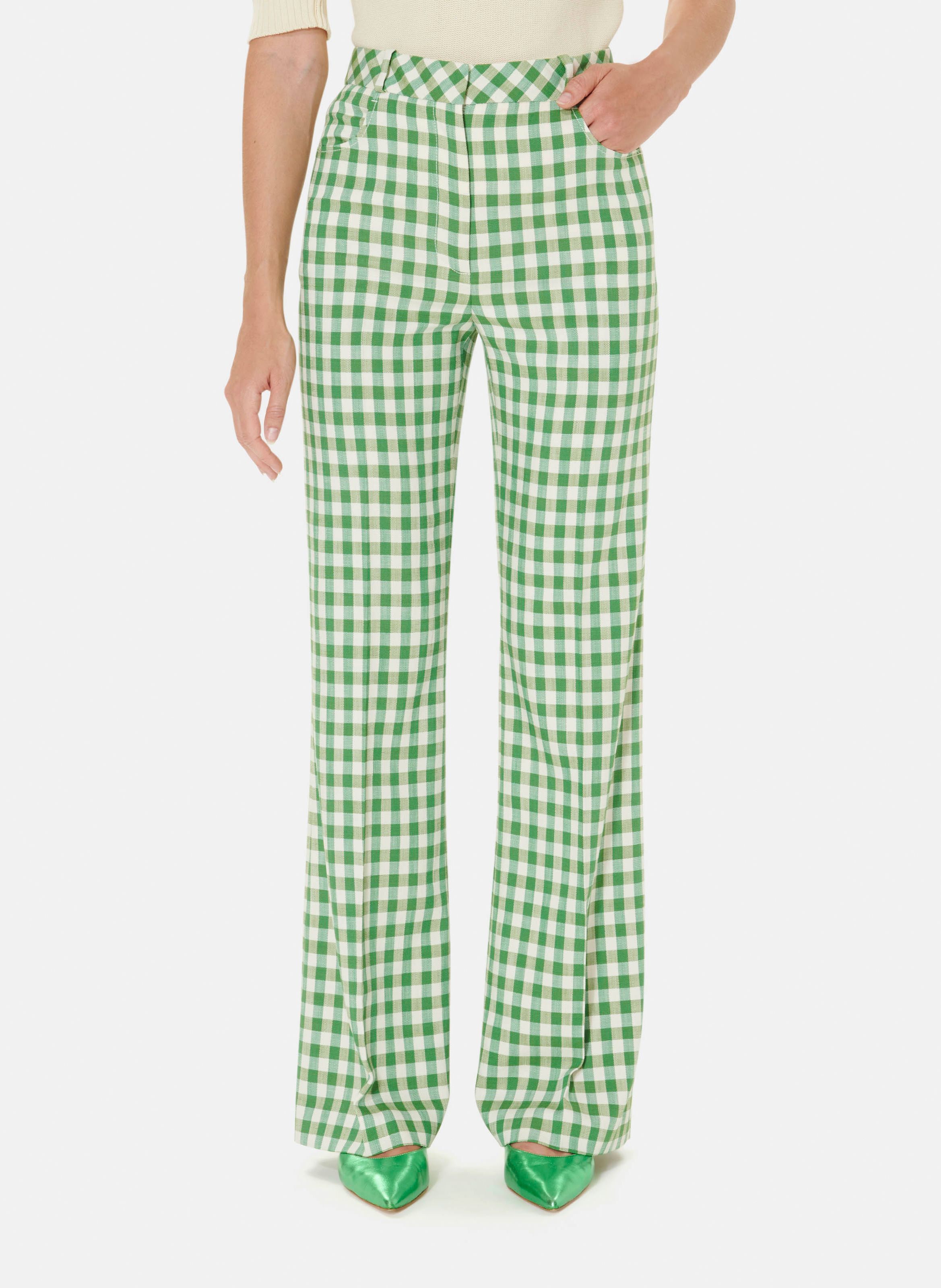 Pantalon best sale vichy vert