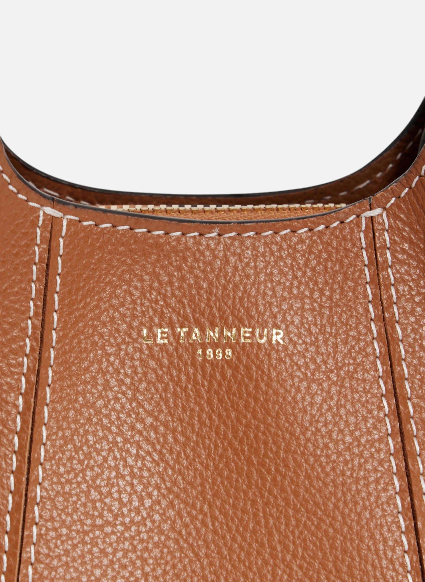 Mini sac à main juliette en cuir grainé LE TANNEUR Marron