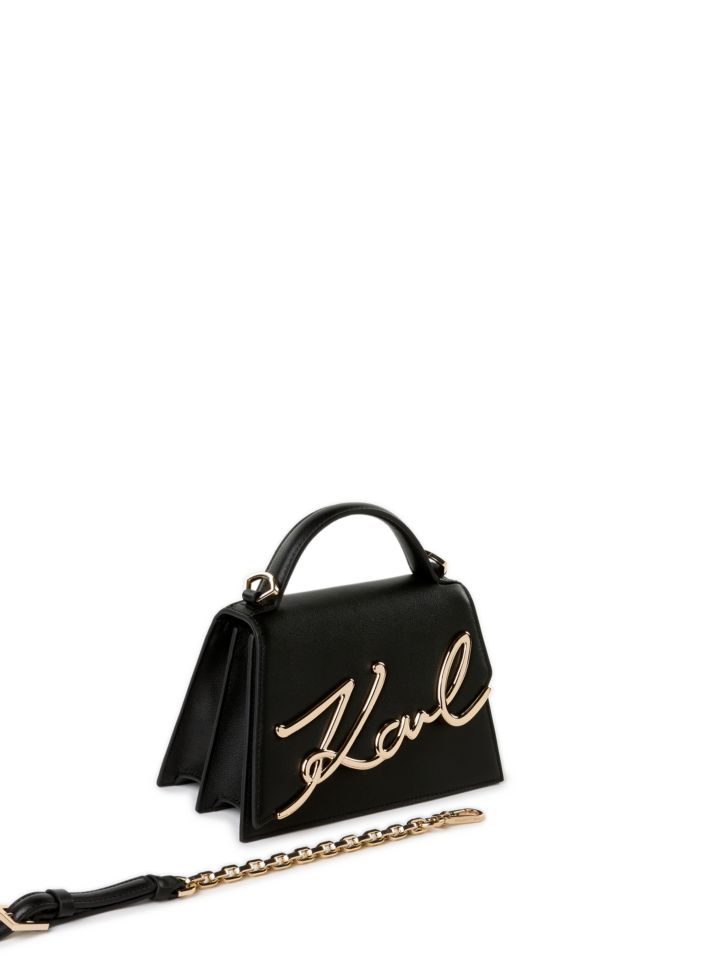 Sac à bandoulière K signature en cuir KARL LAGERFELD Noir