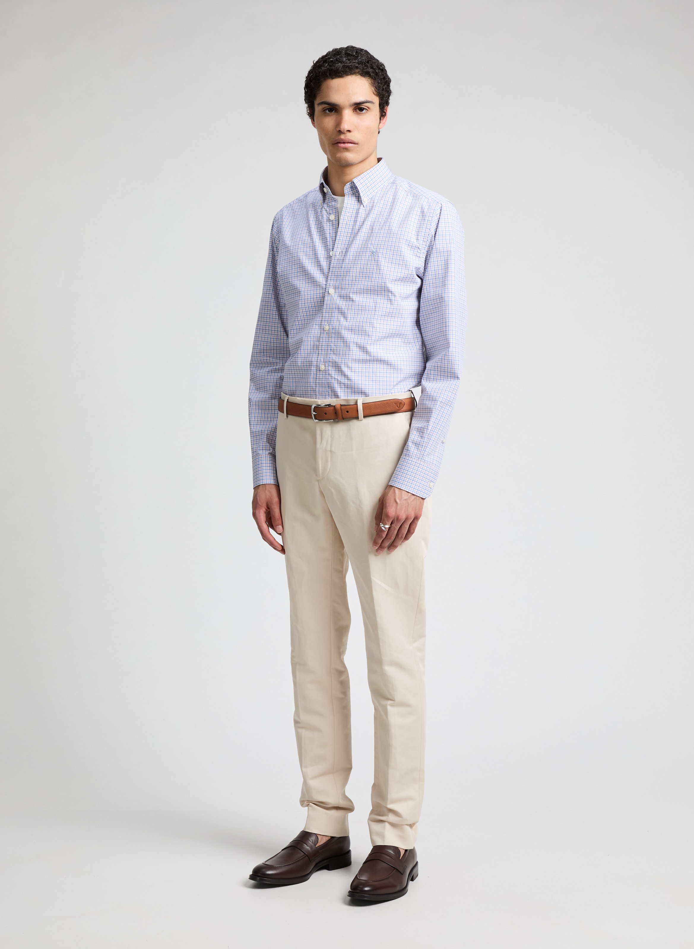 Slim cotton and linen trousers HACKETT White