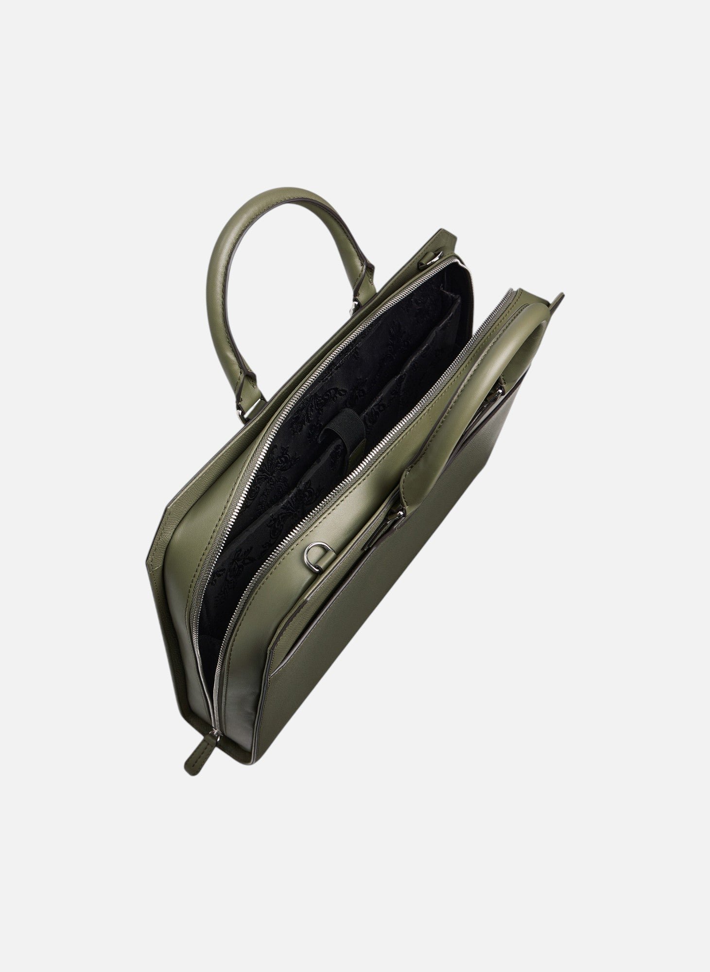 Porte documents 15" gaston en cuir grain croisé LE TANNEUR Vert