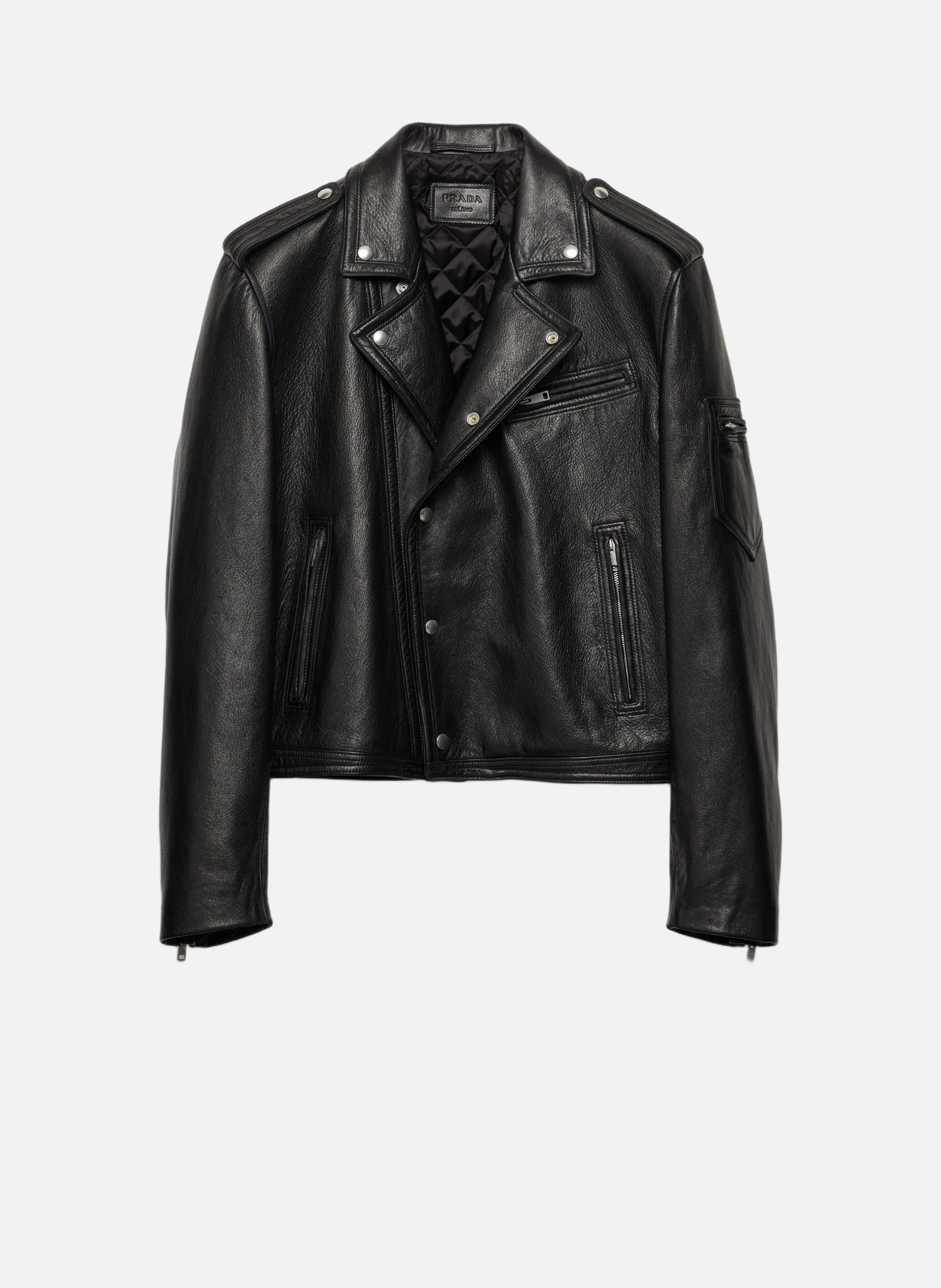 Veste en cuir PRADA Noir