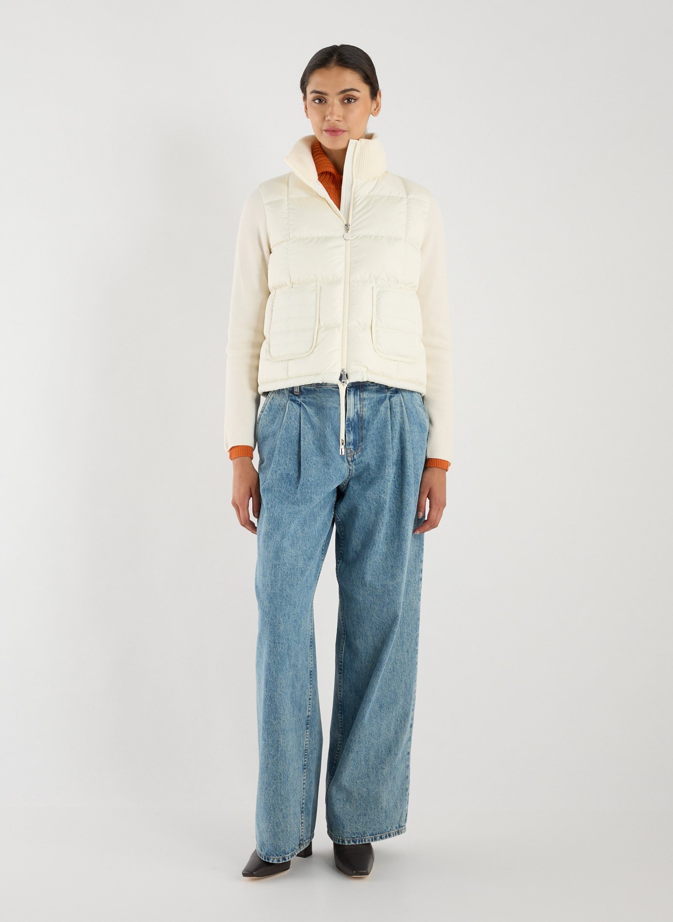 Bi-material blazer jacket MONCLER White