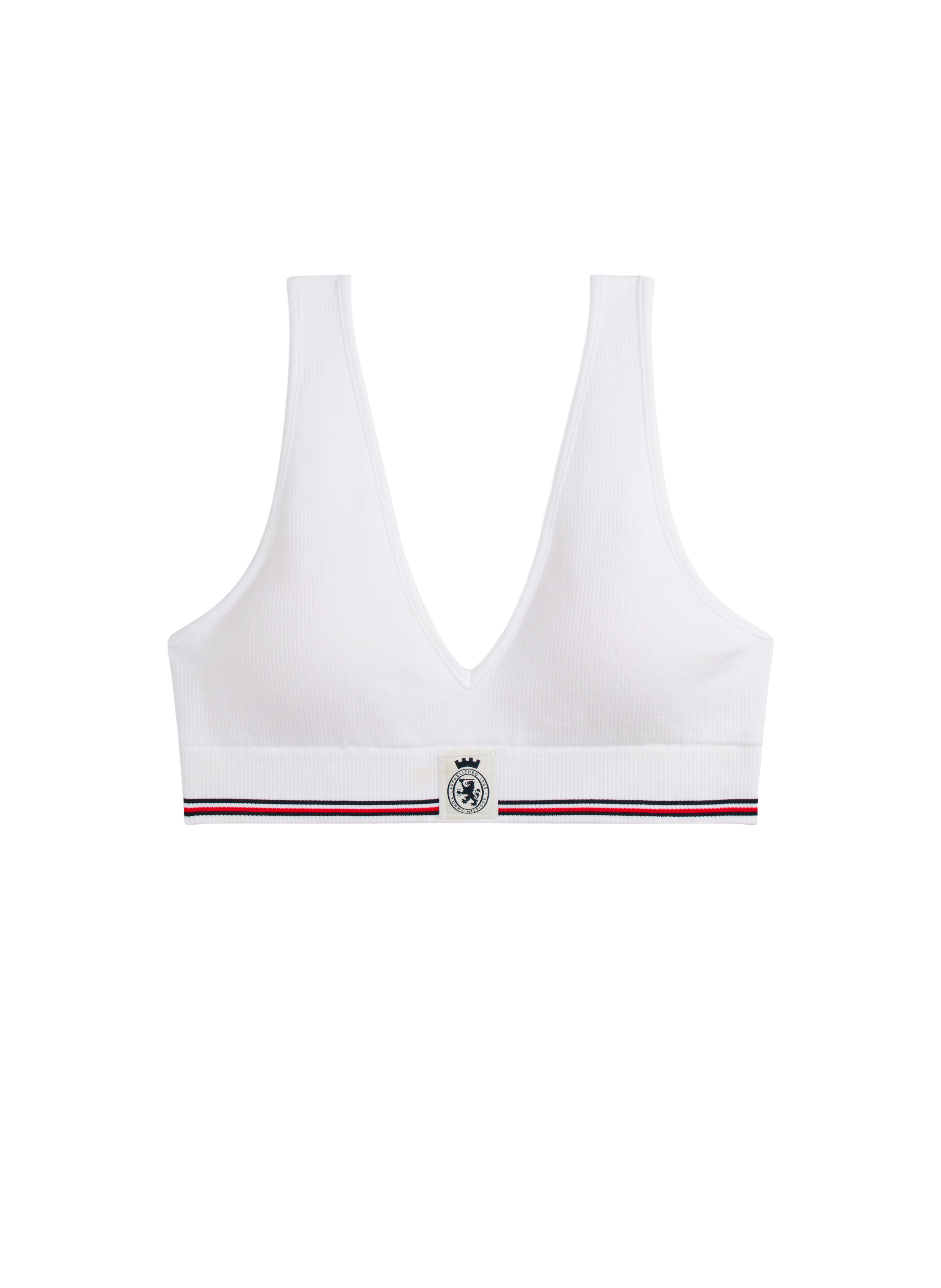 Bralette triangle côtelée TOMMY HILFIGER Blanc