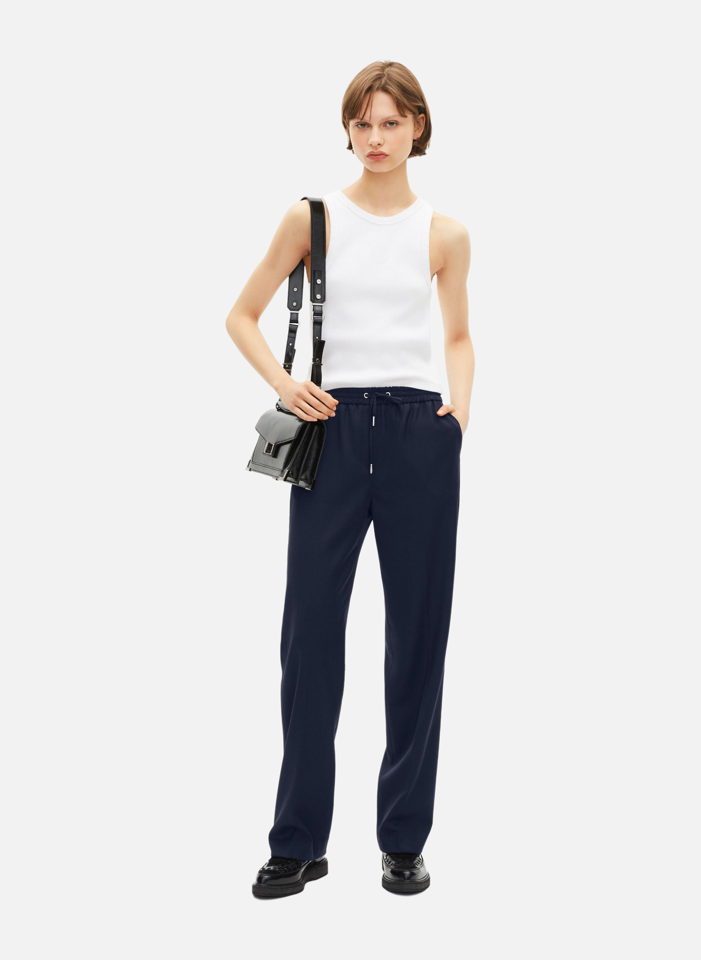 Pantalon droit en laine THE KOOPLES Bleu