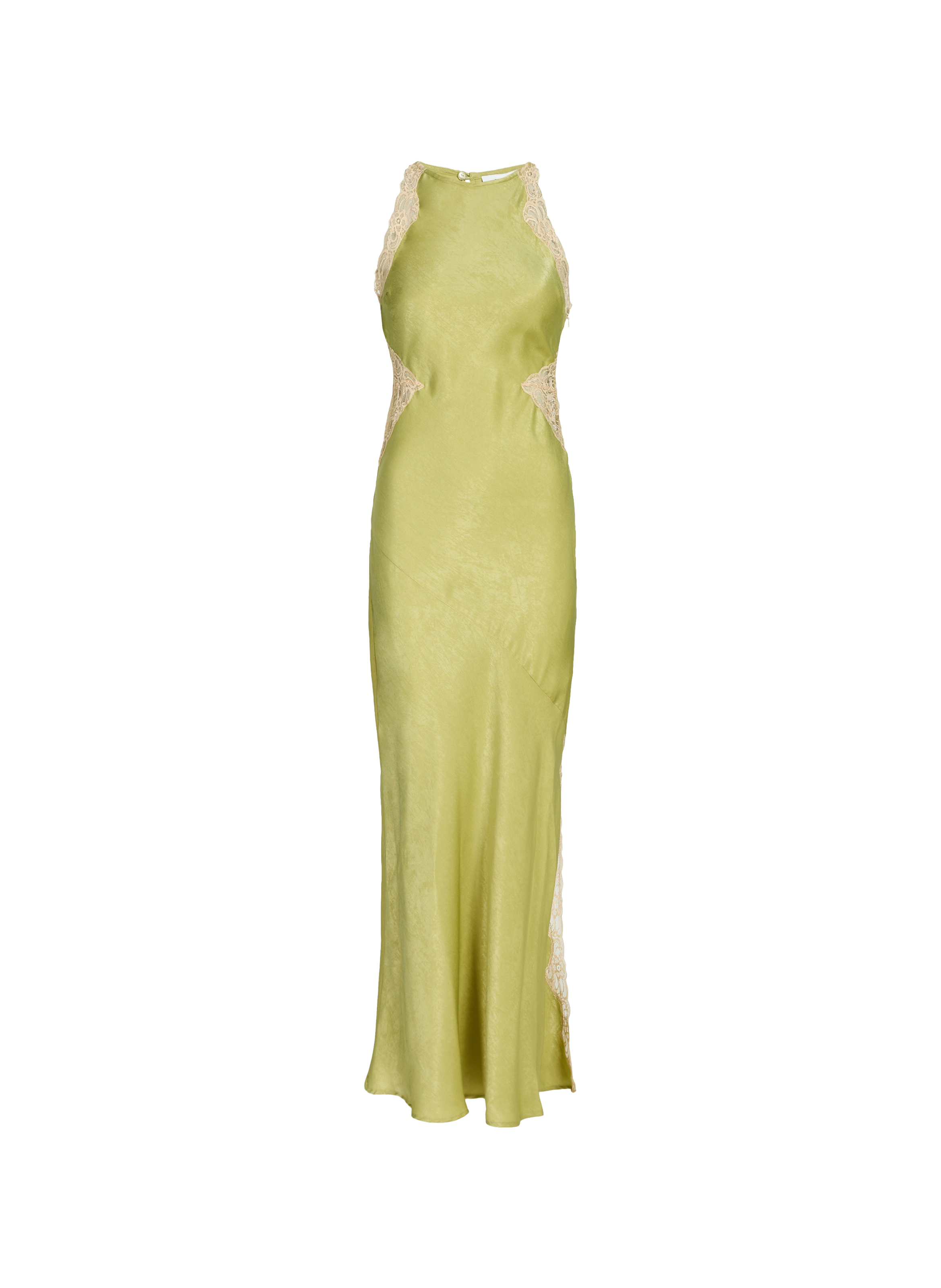 Robe longue brodée à col rond TOPSHOP Vert