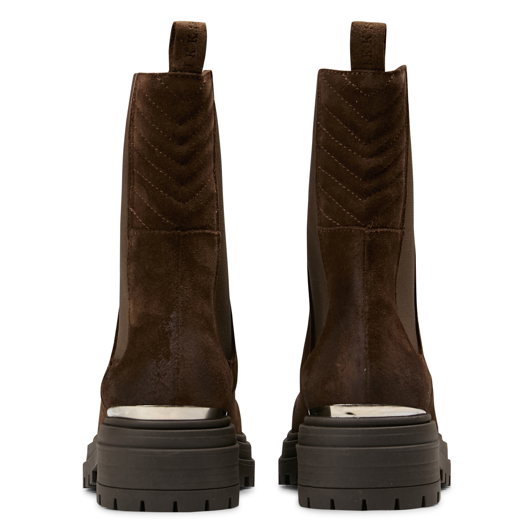 Bottines chelsea en cuir velours IKKS Marron