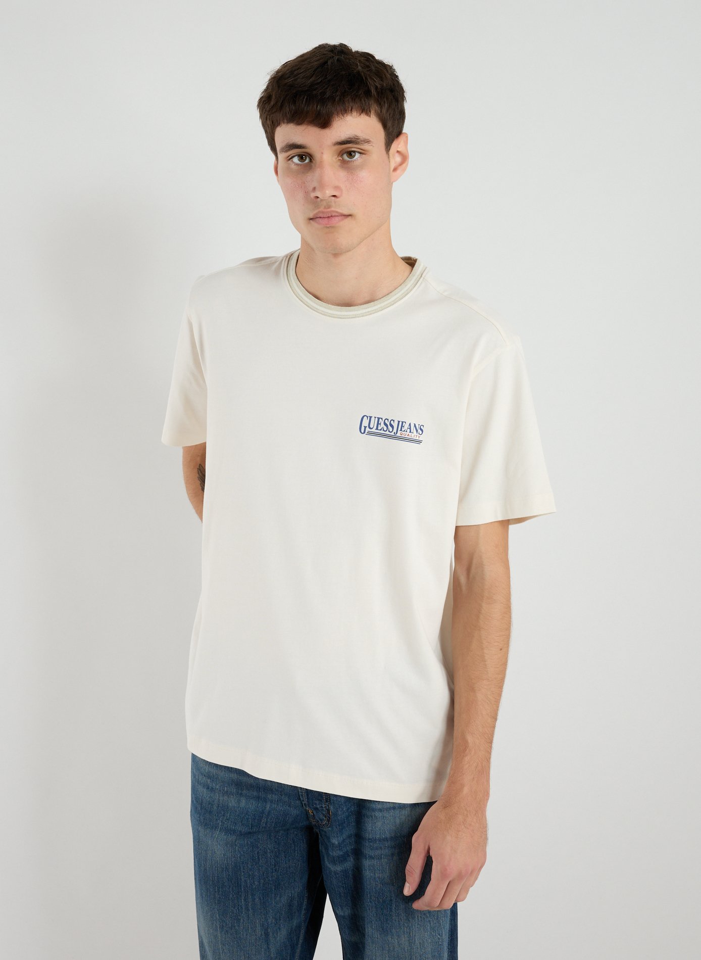 GUESS Cotton round-neck T-shirt White