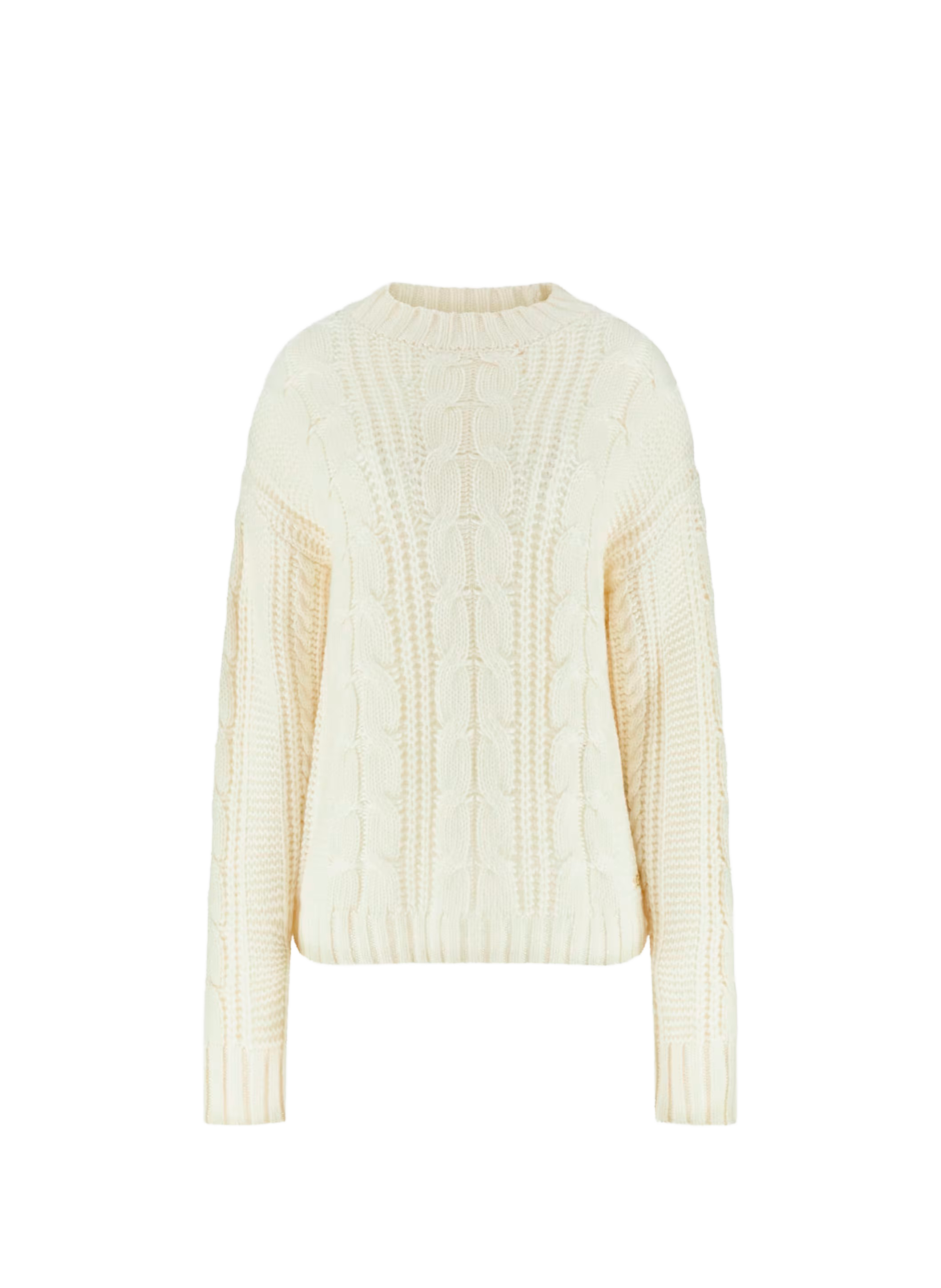 Pull maille torsadée en laine mélangée GUESS Beige