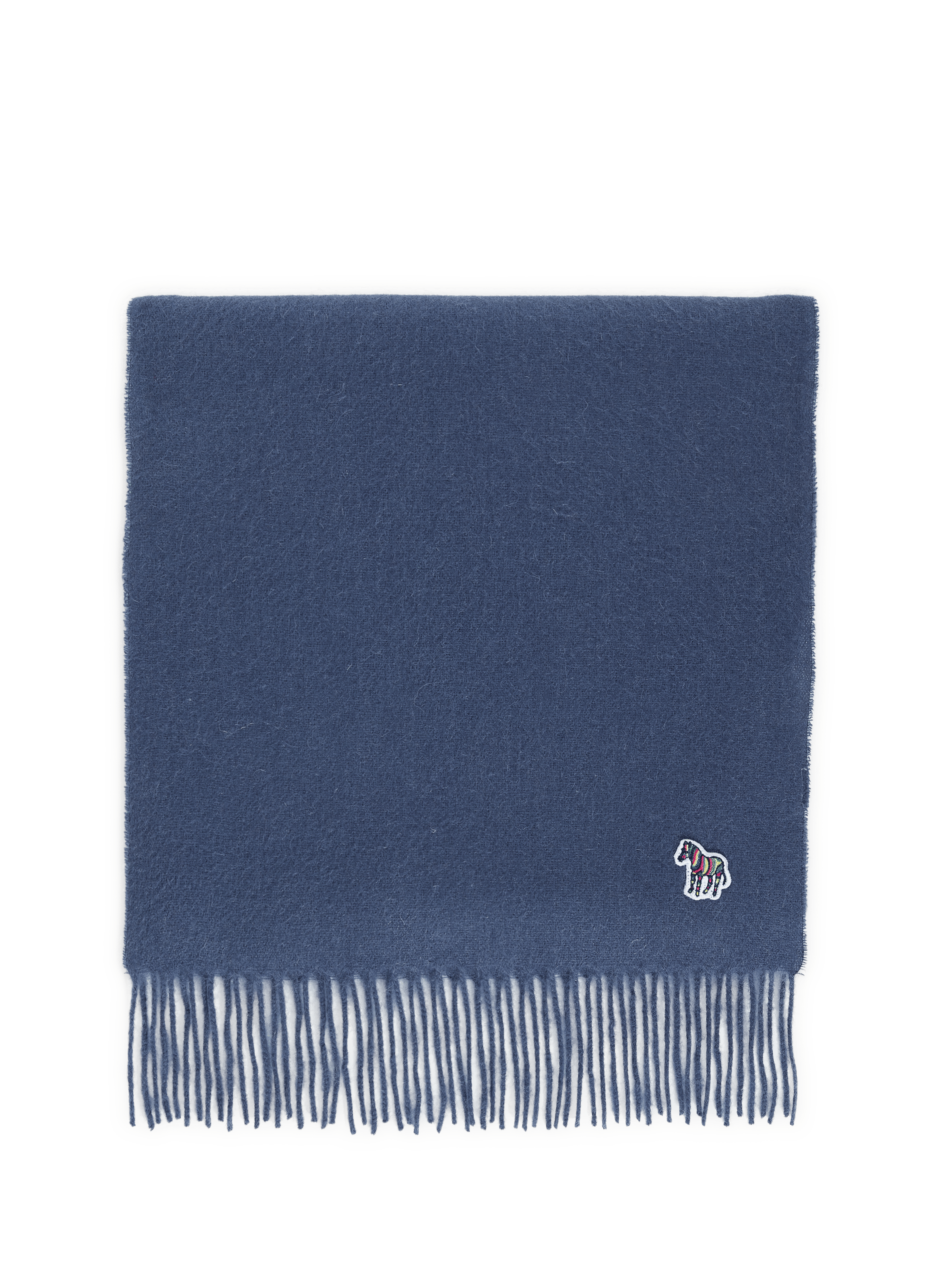 PAUL SMITH Echarpe à franges en laine vierge Bleu