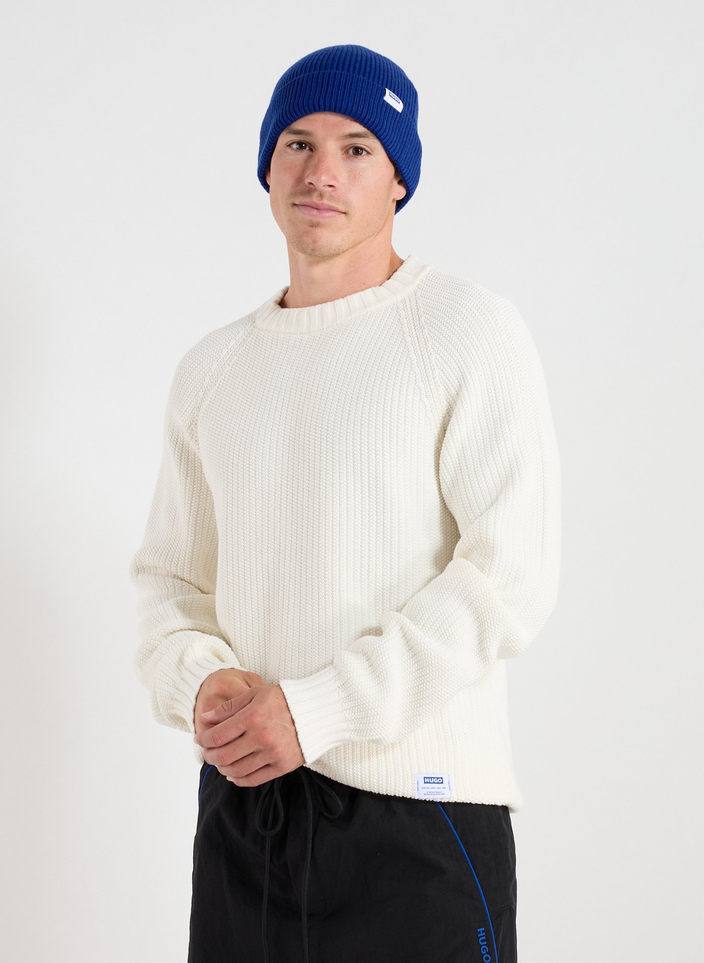 HUGO BLUE Cotton jumper Beige