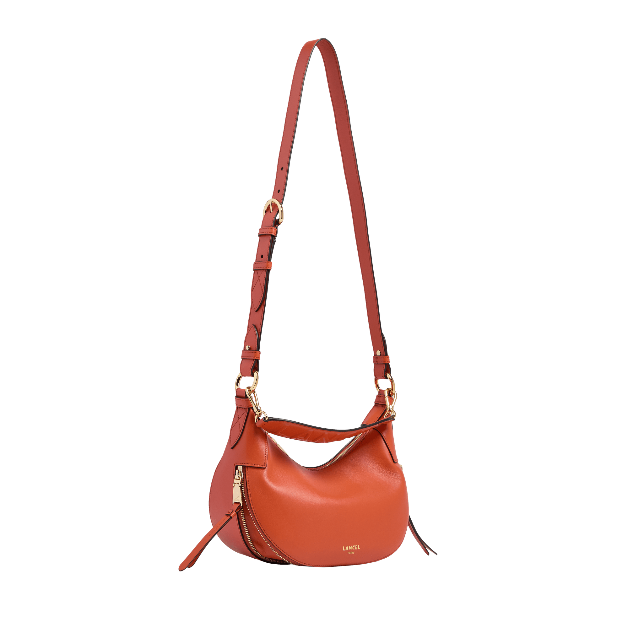 Sac hobo zippé s origami de lancel en cuir LANCEL Orange