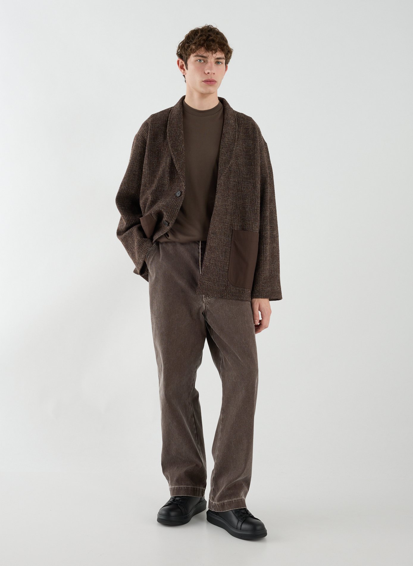 Two-tone wool blazer COMME DES GARCONS HOMME Brown