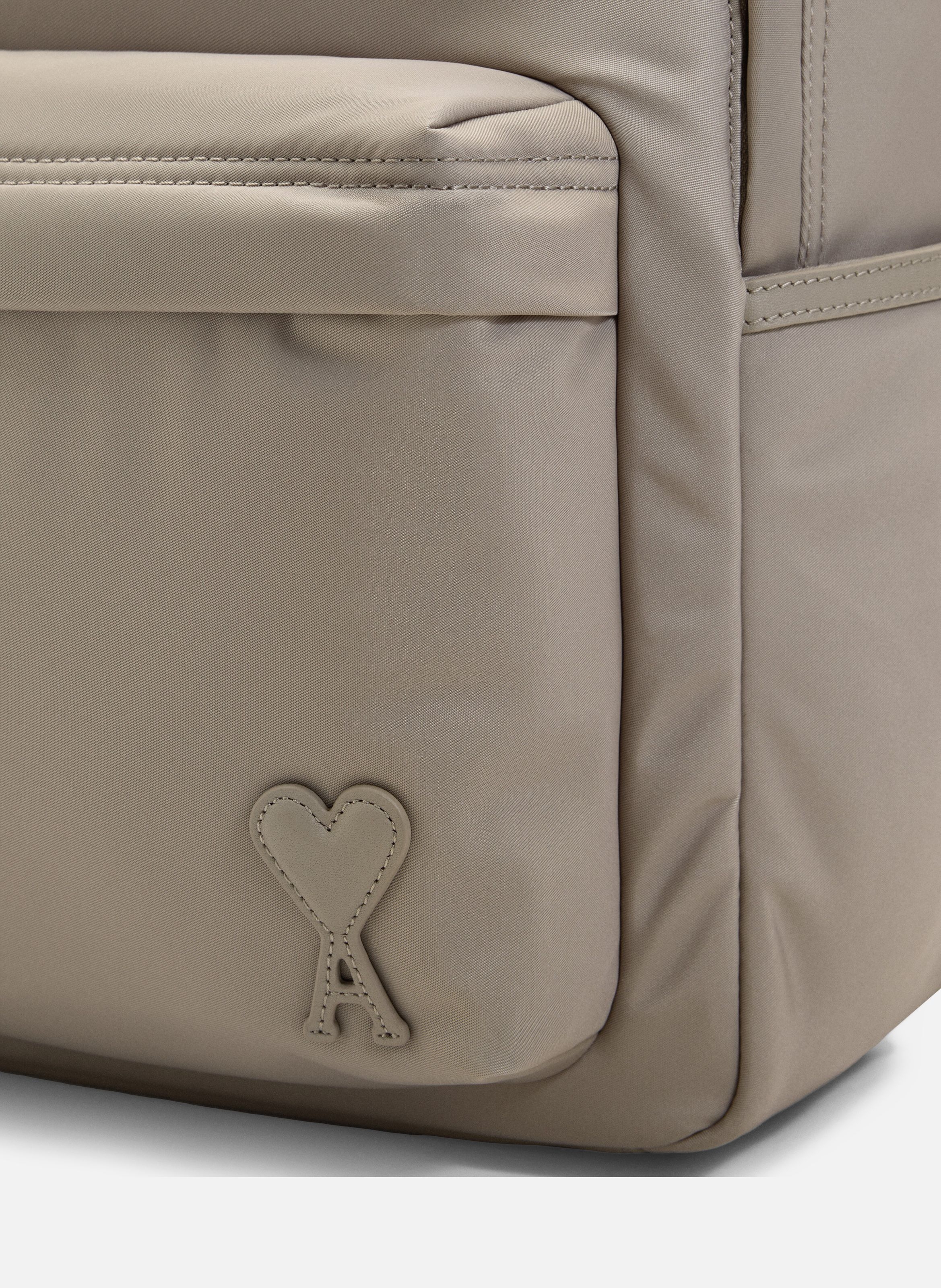 Sac à dos marcel unisexe en nylon AMI PARIS Gris