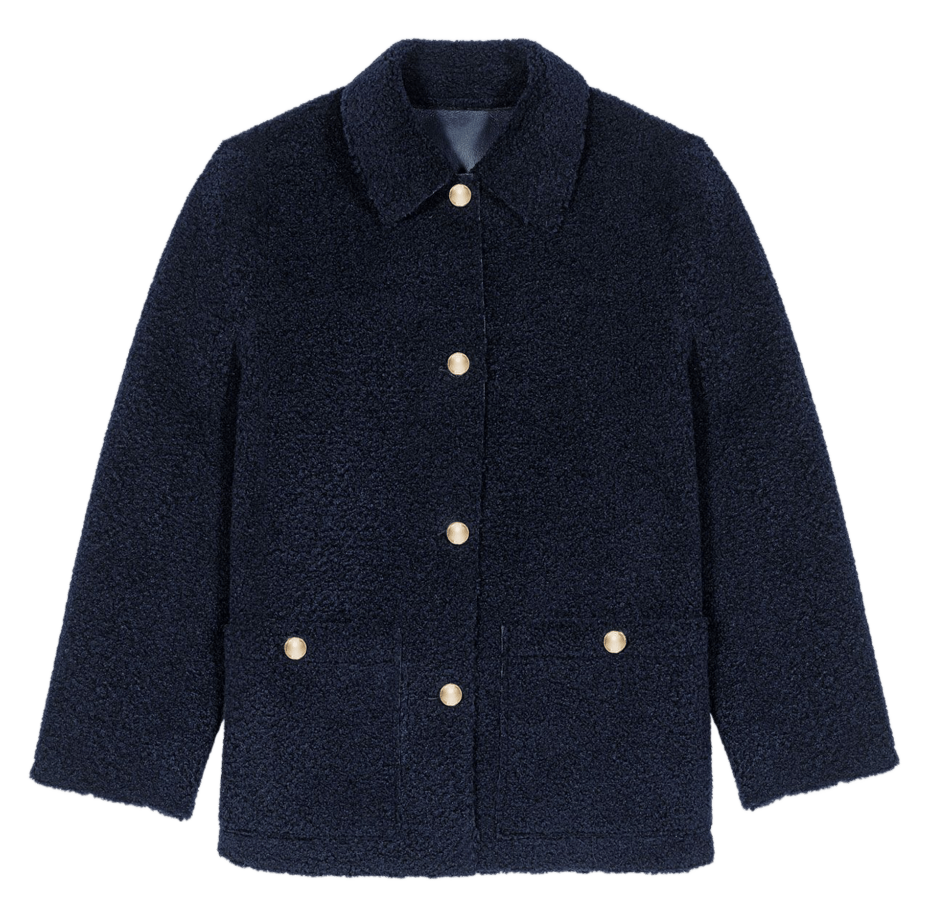 Veste col classique effet cuir MAJE Bleu