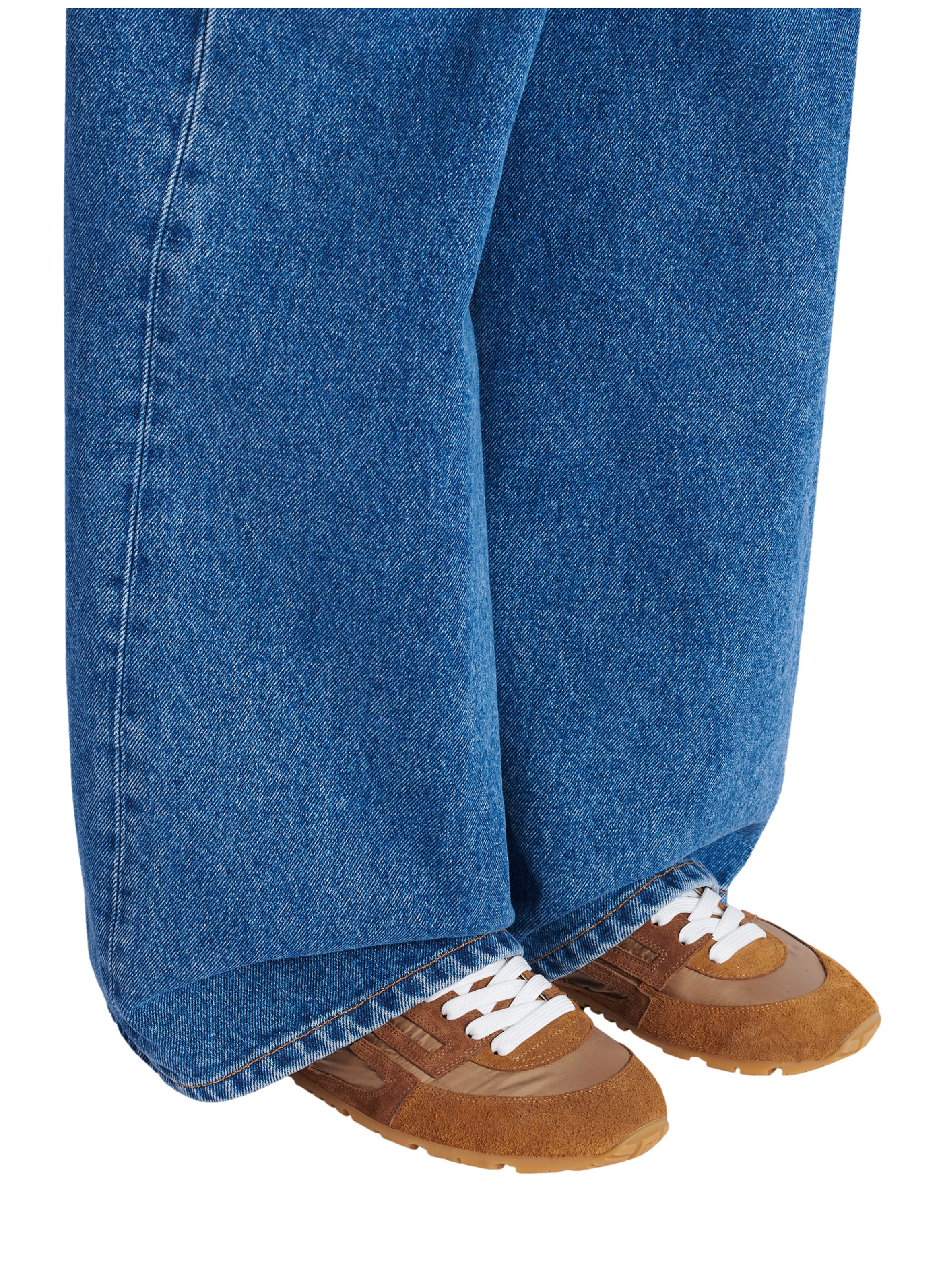 Baskets racer 45 en daim et nylon BALMAIN Marron