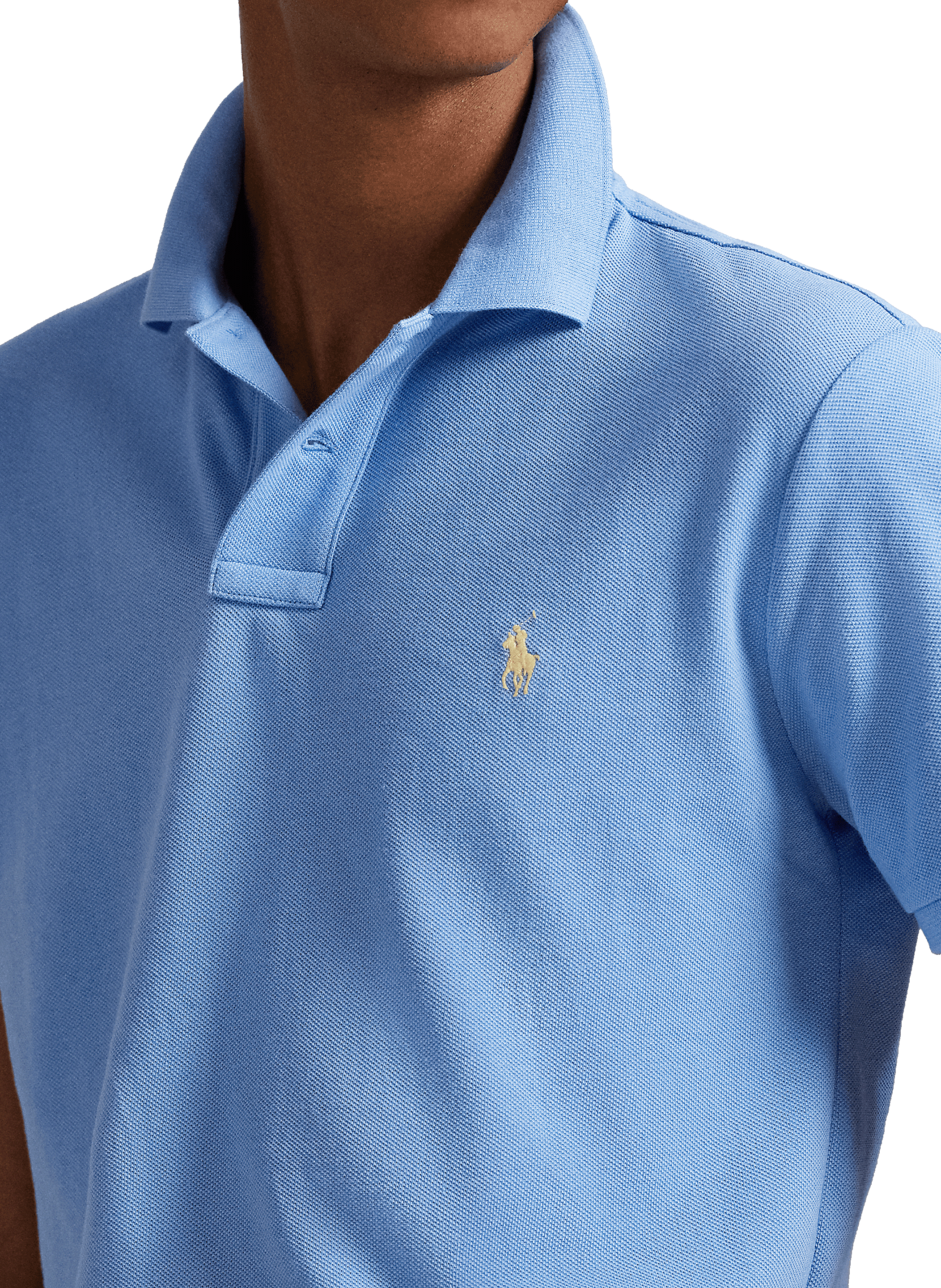 Polo droit en piqué de coton POLO RALPH LAUREN Bleu