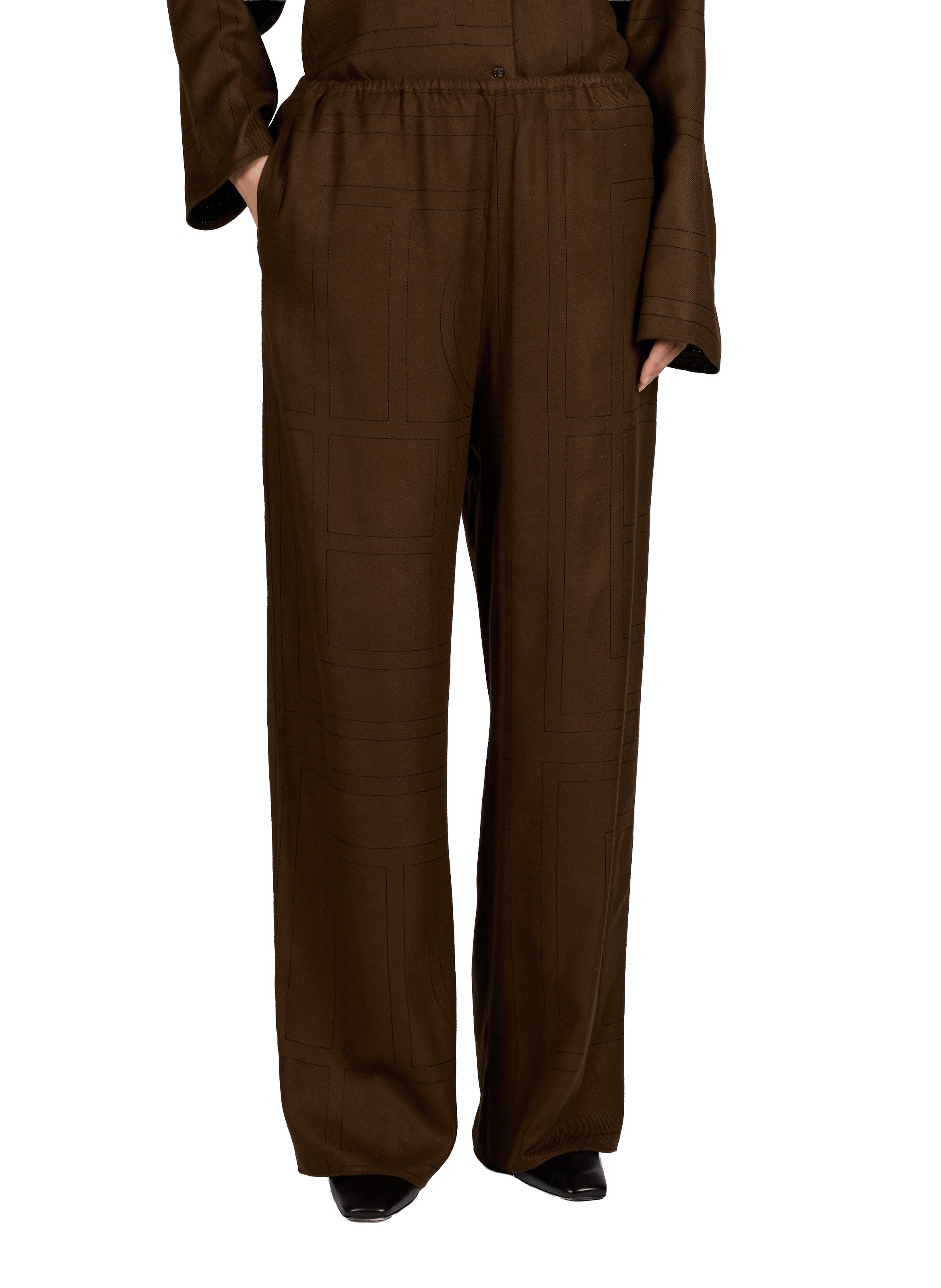 Straight pants with pattern TOTEME Brown