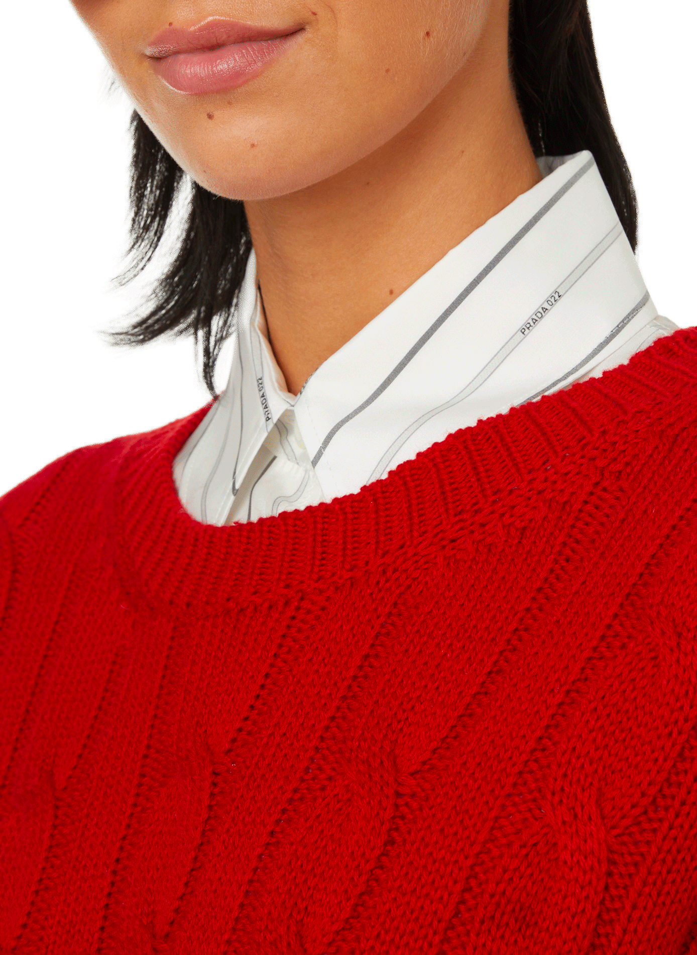 Pull avec découpes PRADA Rouge