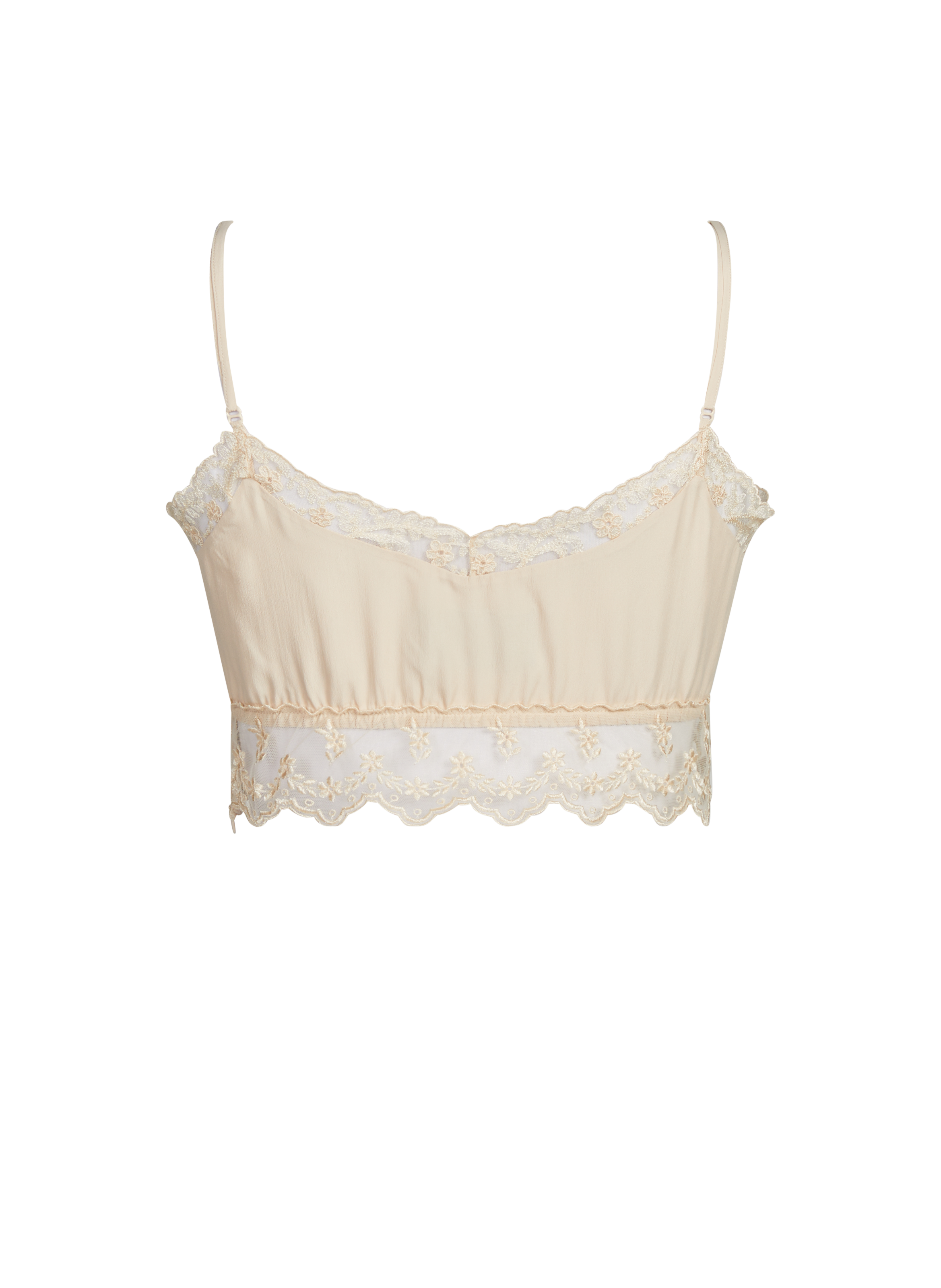 Top court bords dentelle à bretelles SIMONE ROCHA Beige