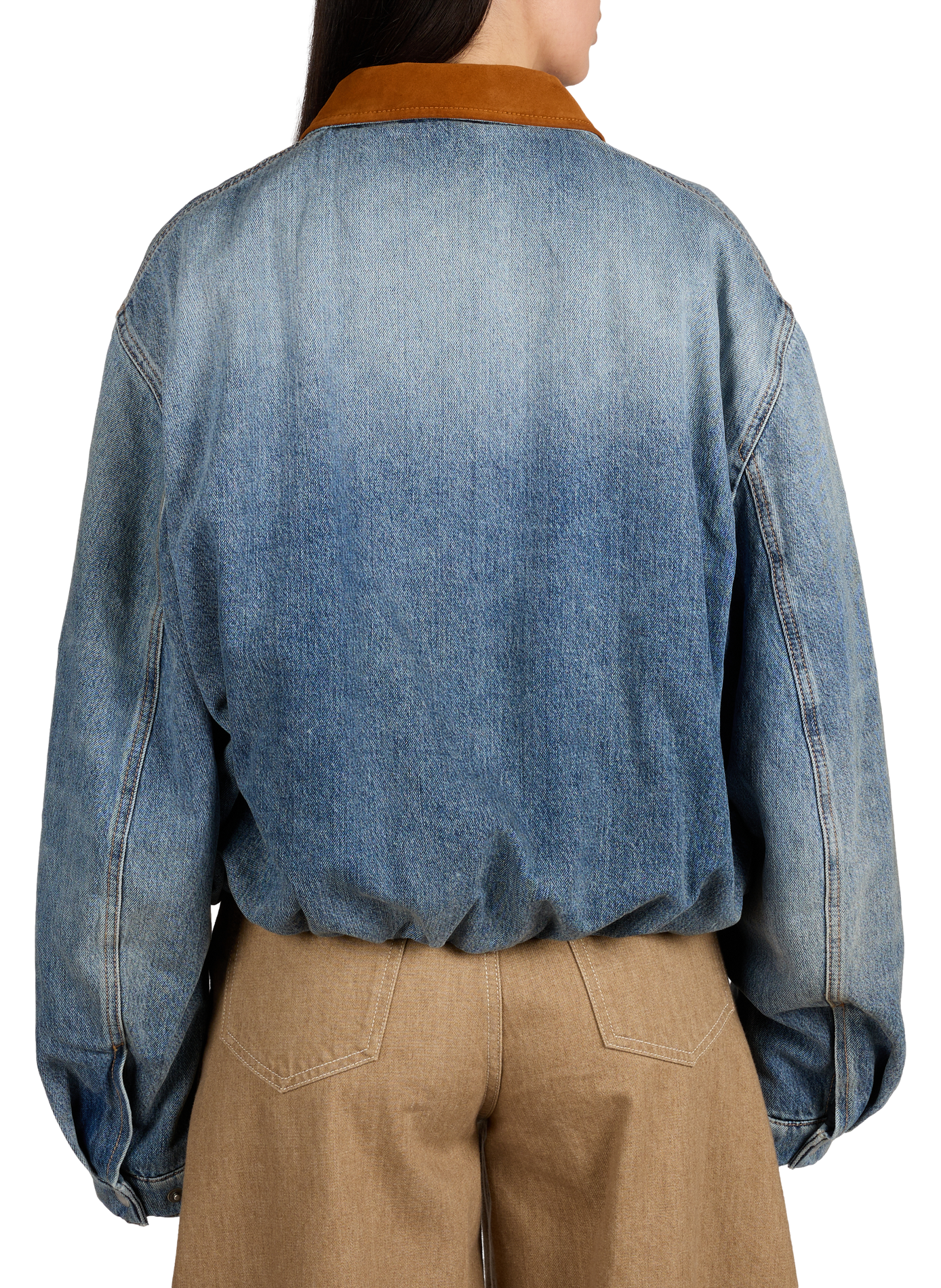 Bomber ample en denim de coton mélangé ACNE STUDIOS Bleu