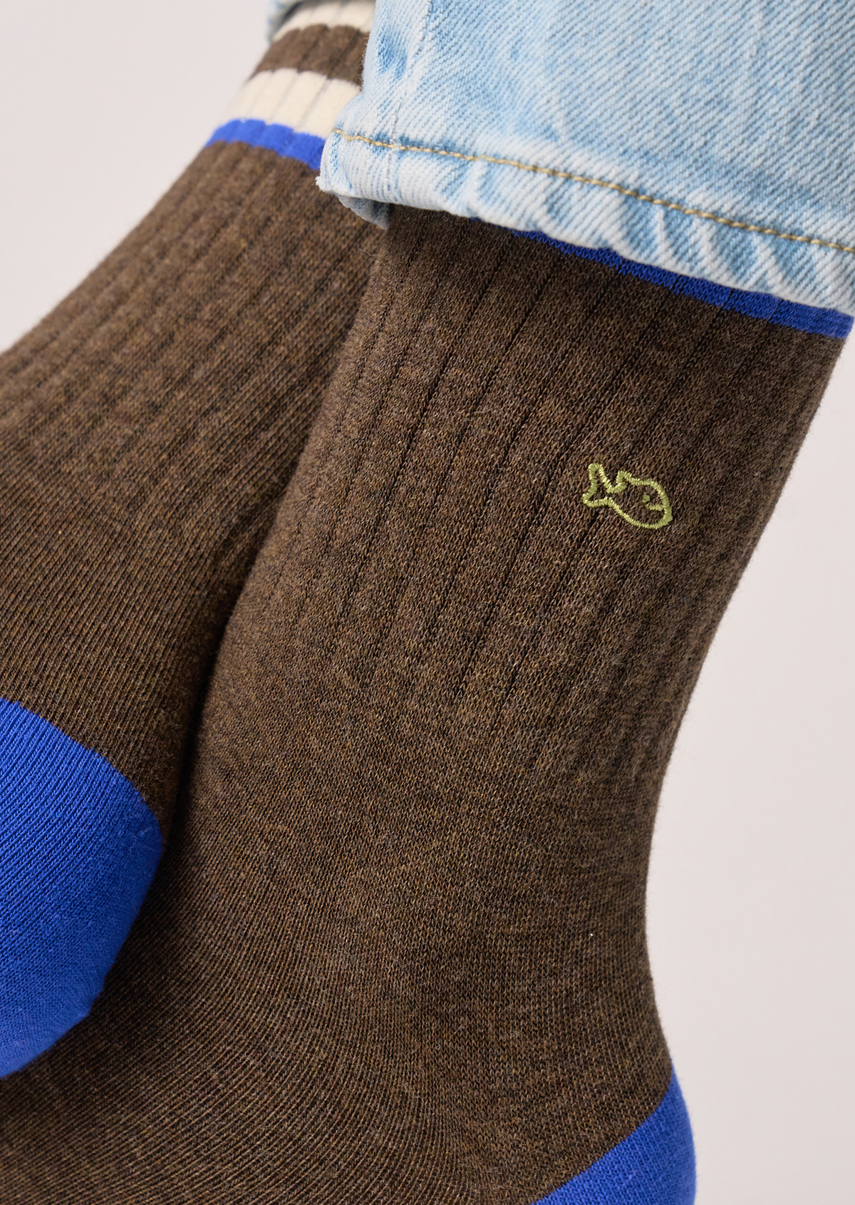 Chaussettes en coton peigné retro BILLYBELT Marron