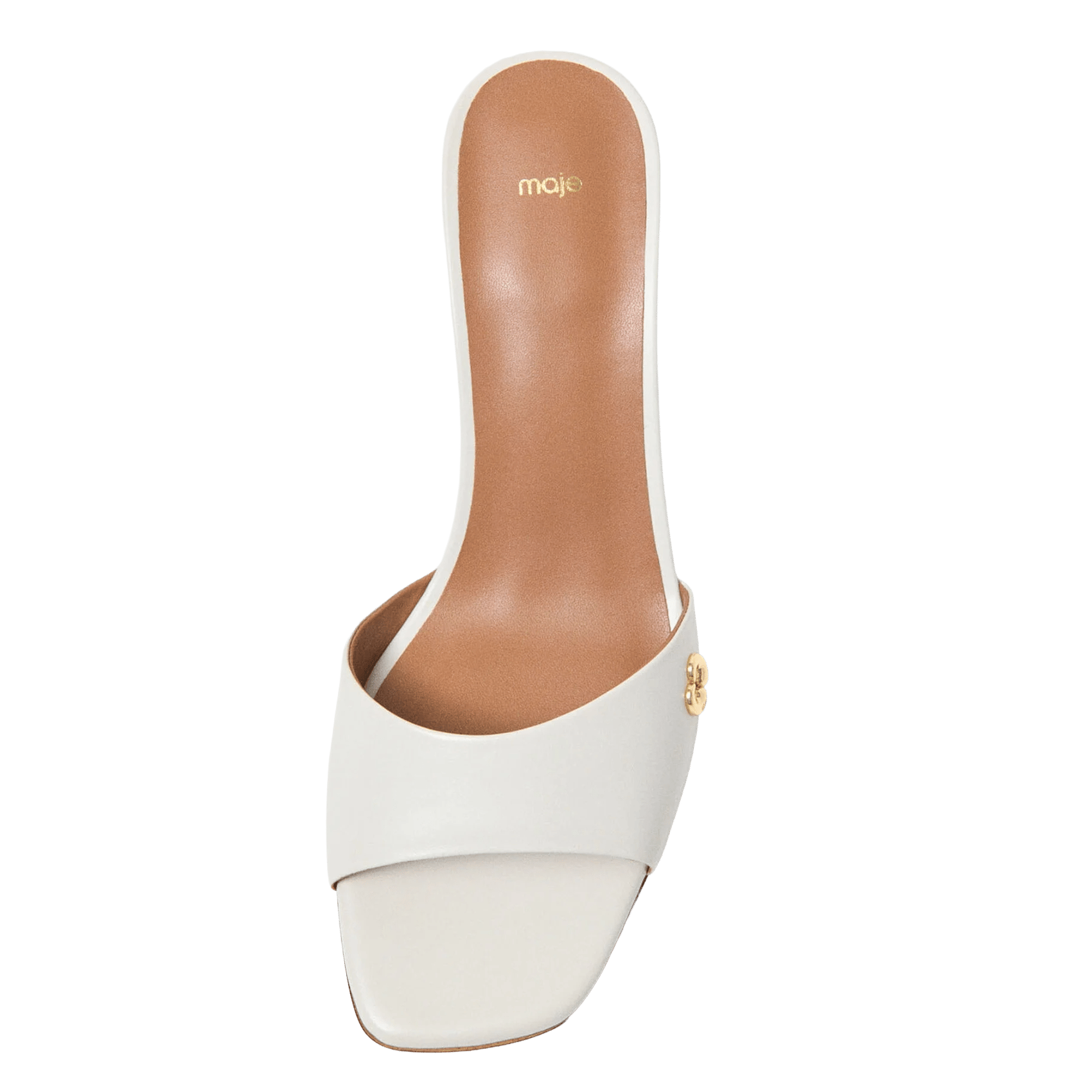 Mules à talons en cuir MAJE Blanc