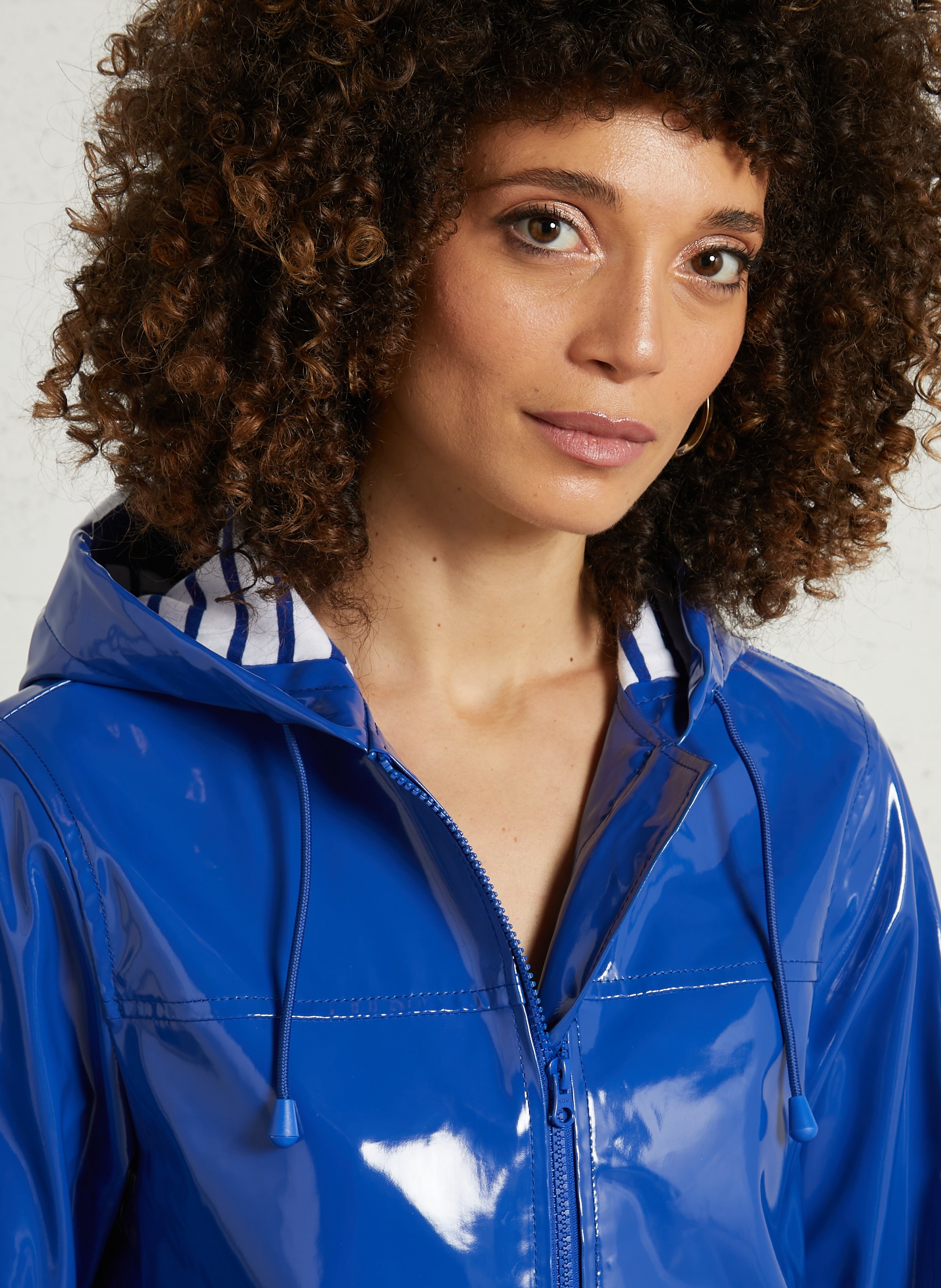 Parka cirée droite à capuche ARMOR-LUX Bleu